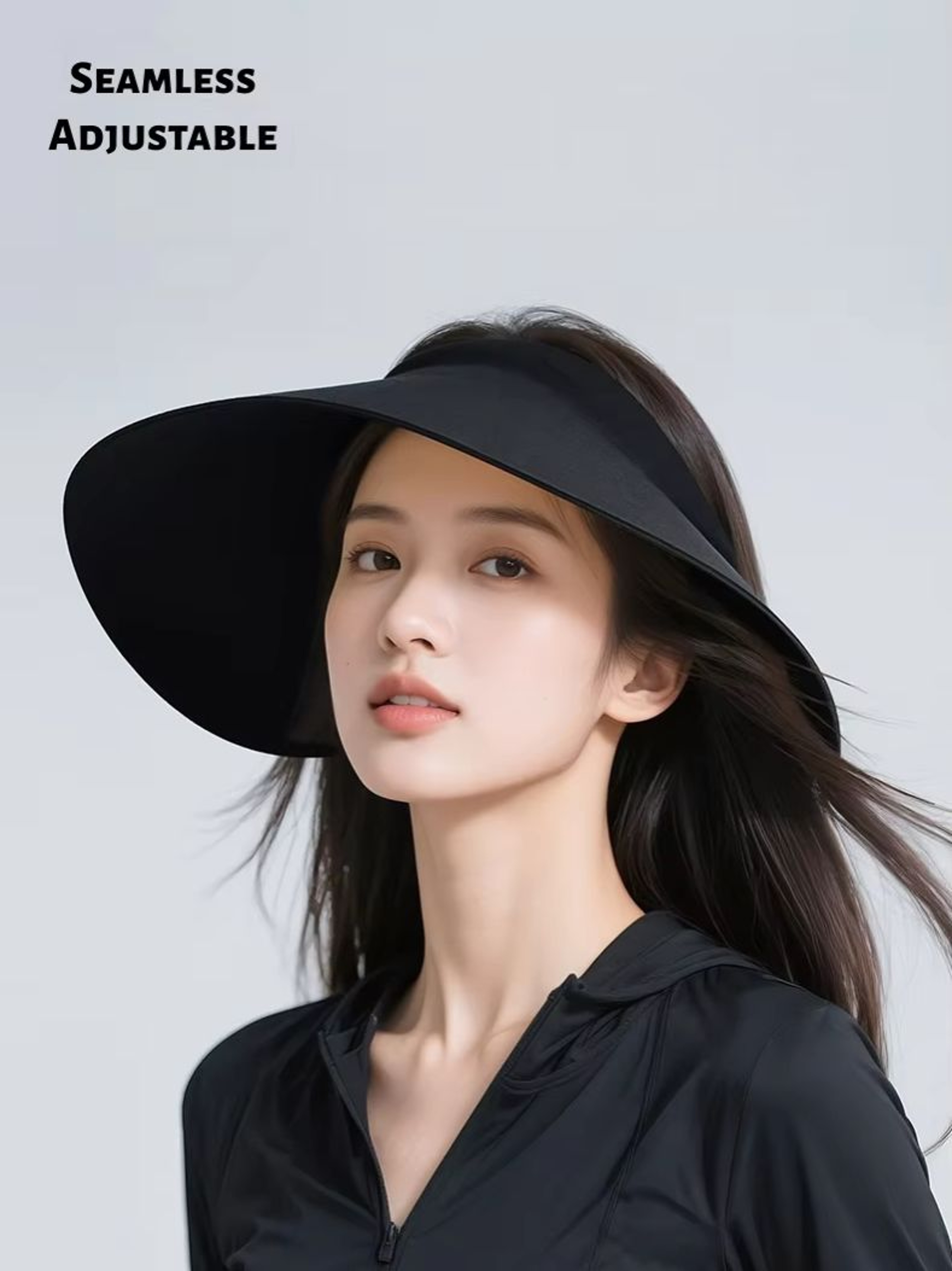 SunShield Foldable Wide Brim Visor Hat For Women Breathable Open Top Summer Sun Hat 2