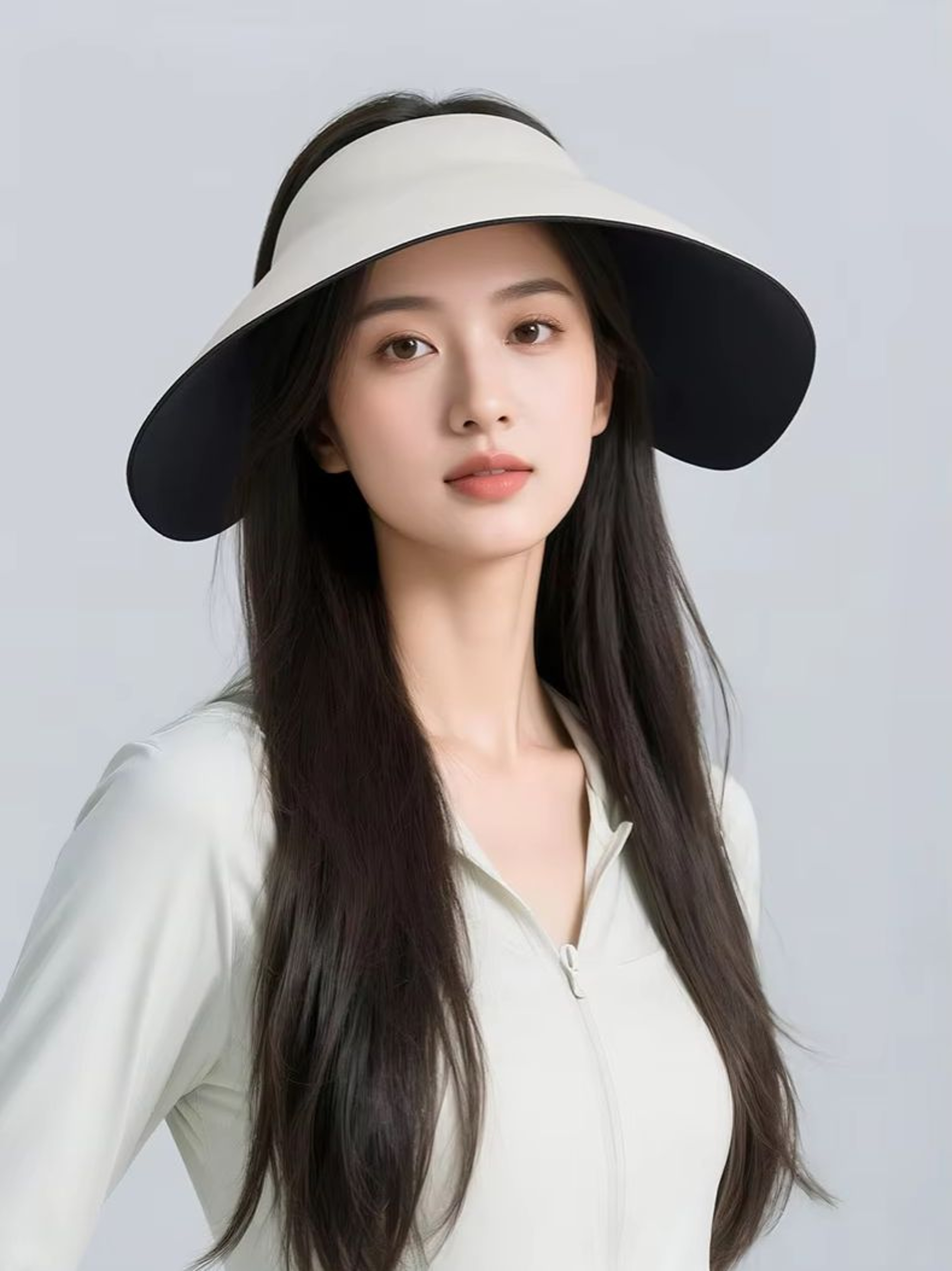 SunShield Foldable Wide Brim Visor Hat For Women Breathable Open Top Summer Sun Hat 0