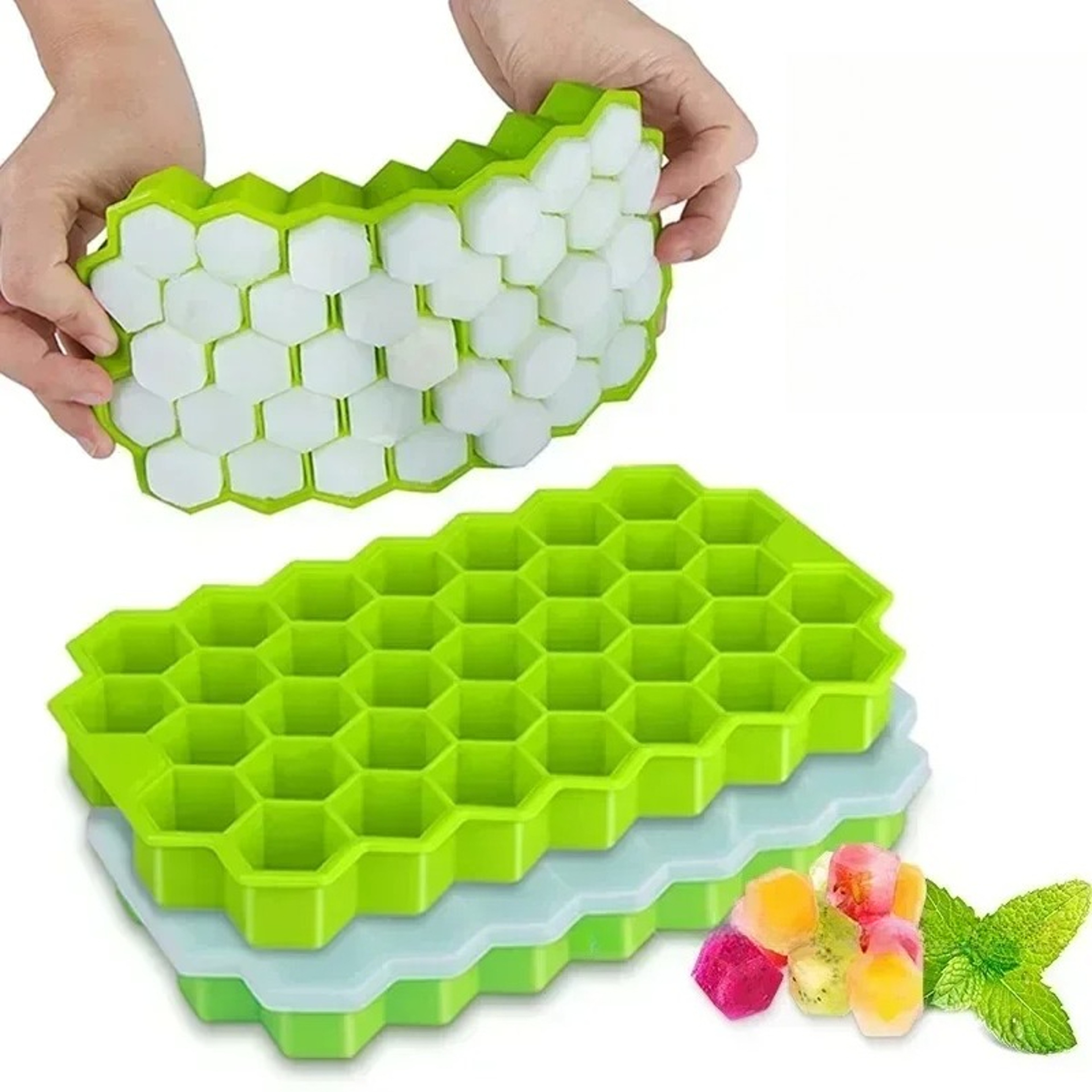 Honeycomb Silicone Ice Cube Tray 37 Grid Hexagon Ice Mold for Drinks, Cocktails & Whiskey – view 7
