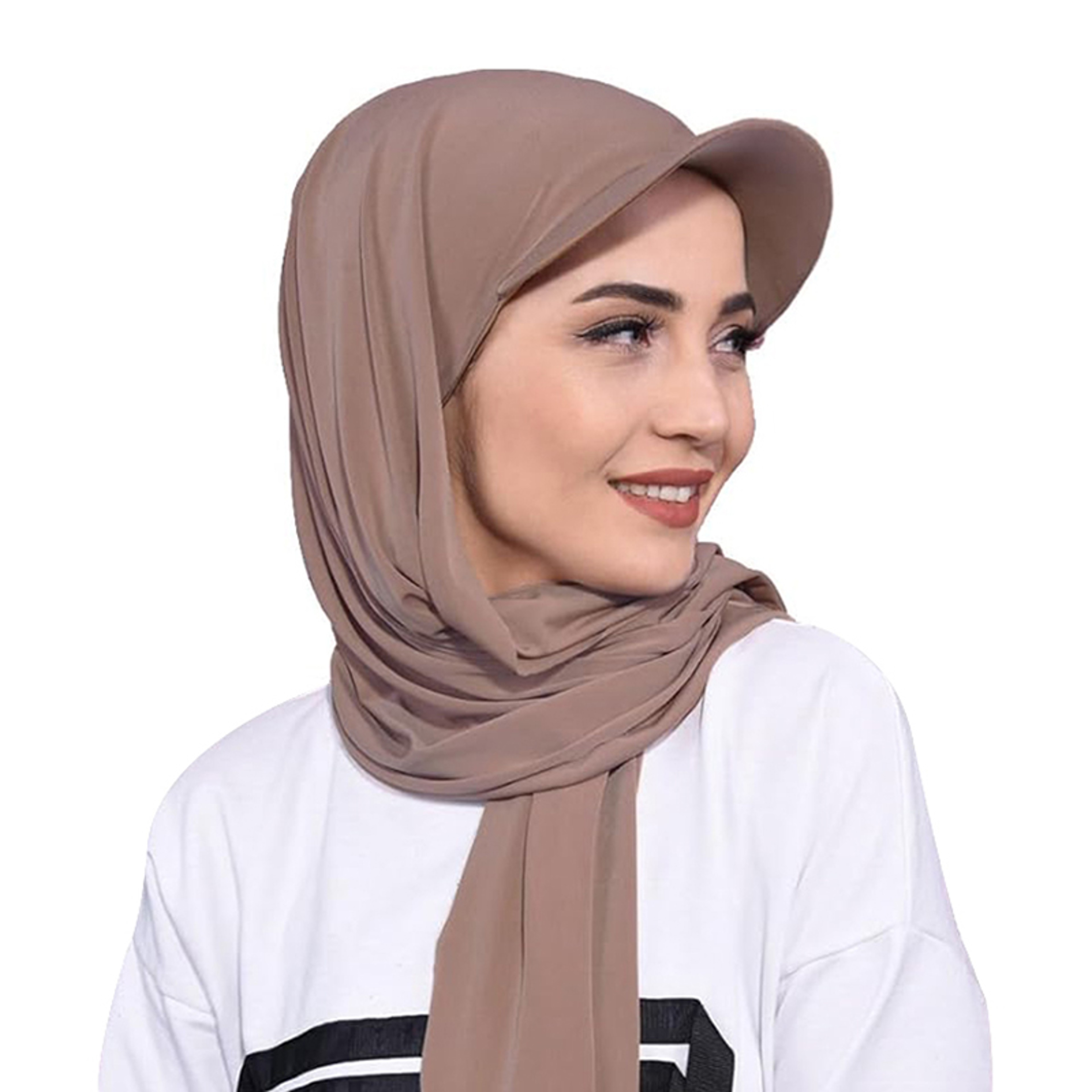 SunShield Ready Wear Hijab Cap With Visor  Pre Tied Bandana Scarf For Women 3