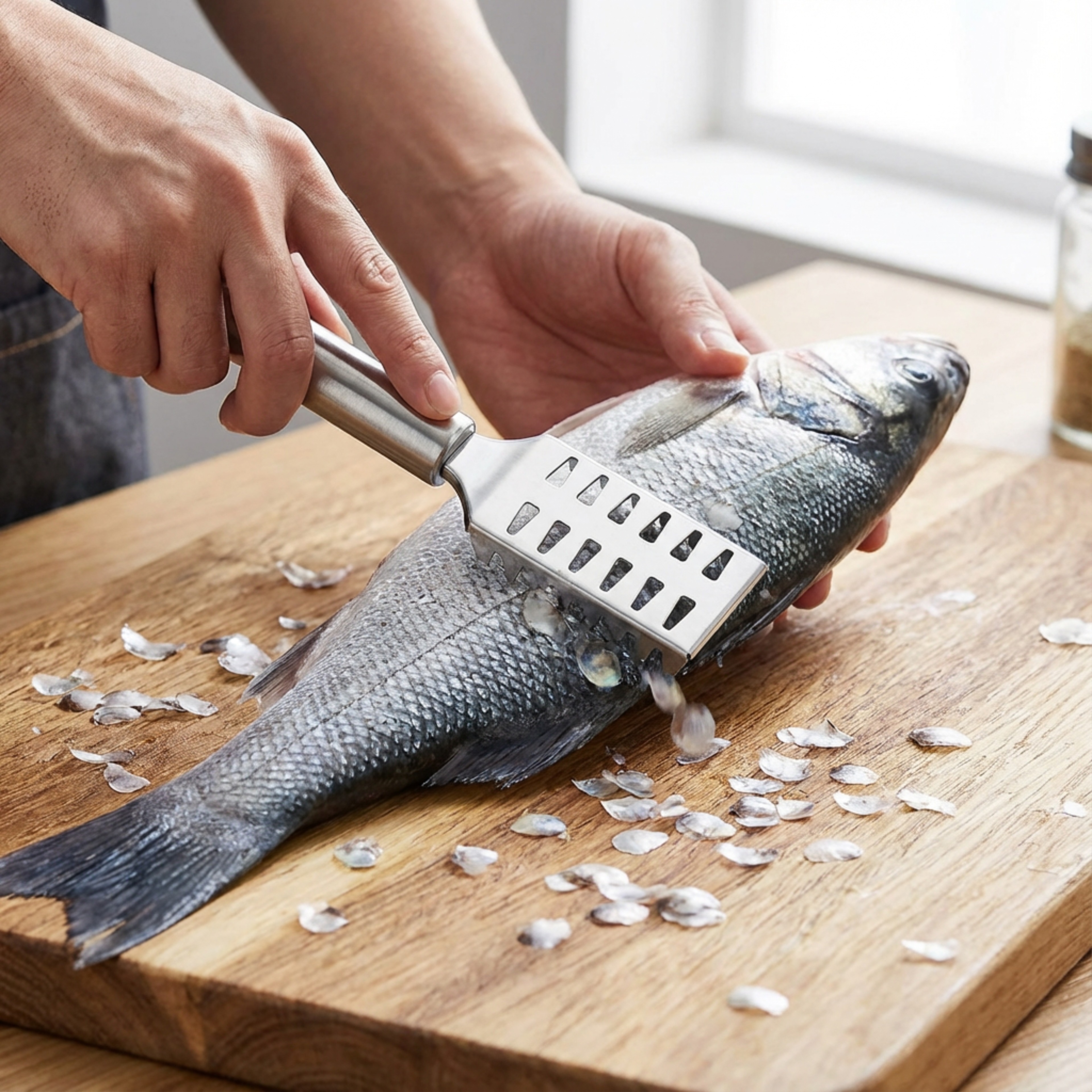 Multi Purpose Kitchen Scraper Fish Scaler Vegetable Prep Tool 23cm Non Slip Handle 1