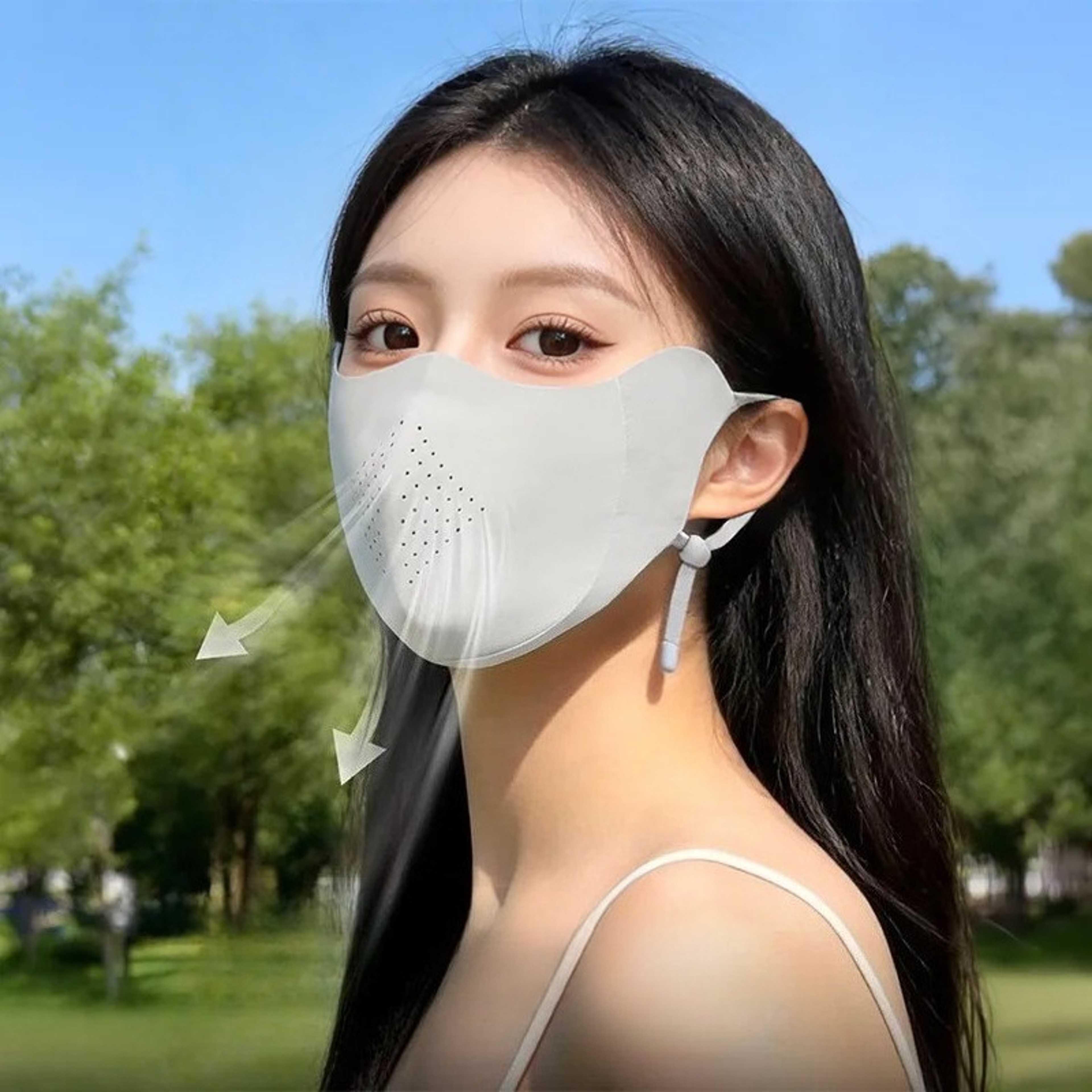 UV Protection Ice Silk Face Mask With Drinking Opening For Cycling Driving  Outdoor Summer Wear 0