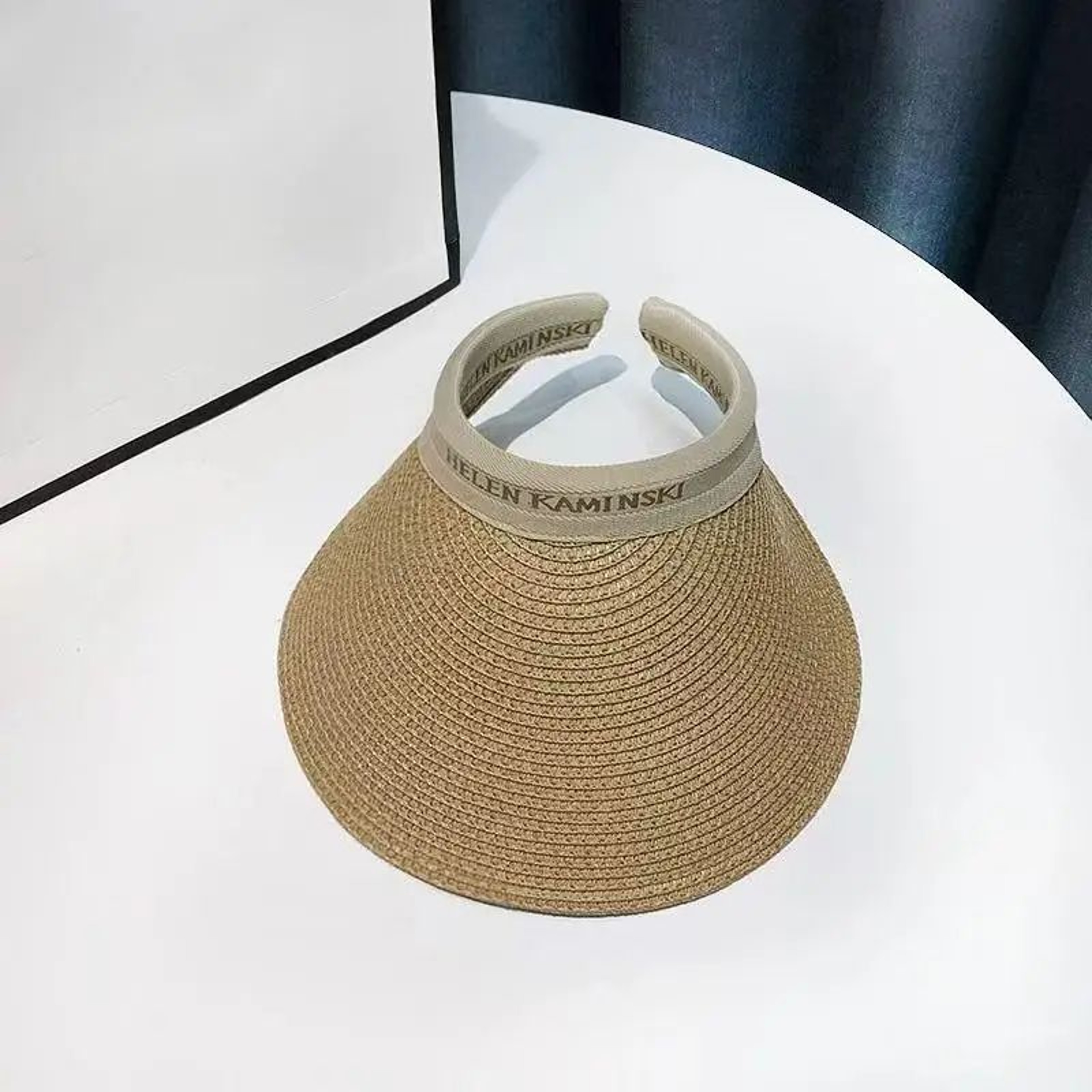 Korean Raffia Sun Visor Hat For Women With UV Protection Breathable Straw Beach Cap 9