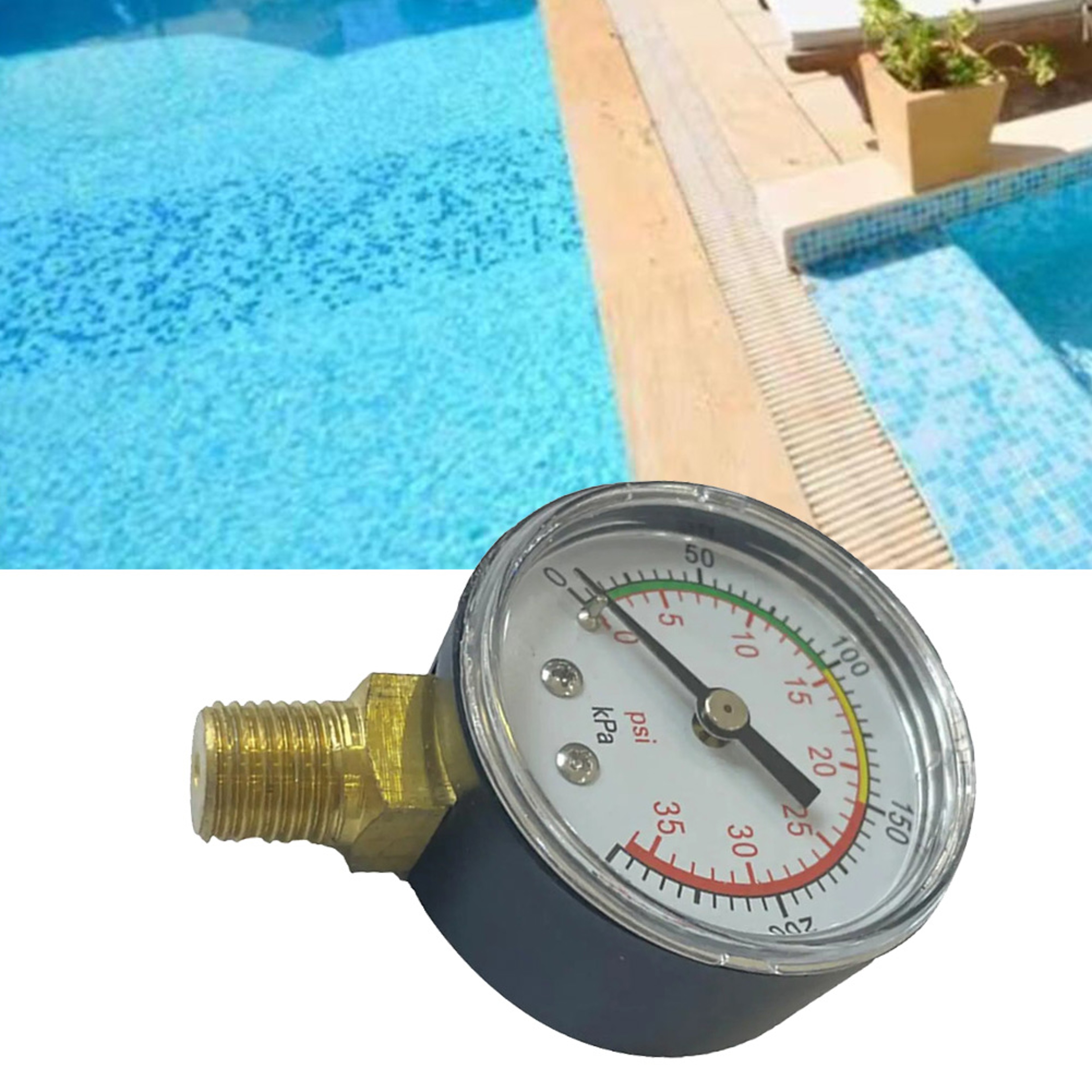 35 PSI Pool Filter Pressure Gauge Bottom Mount For Sand Filters Hot Tubs  Aquariums 1