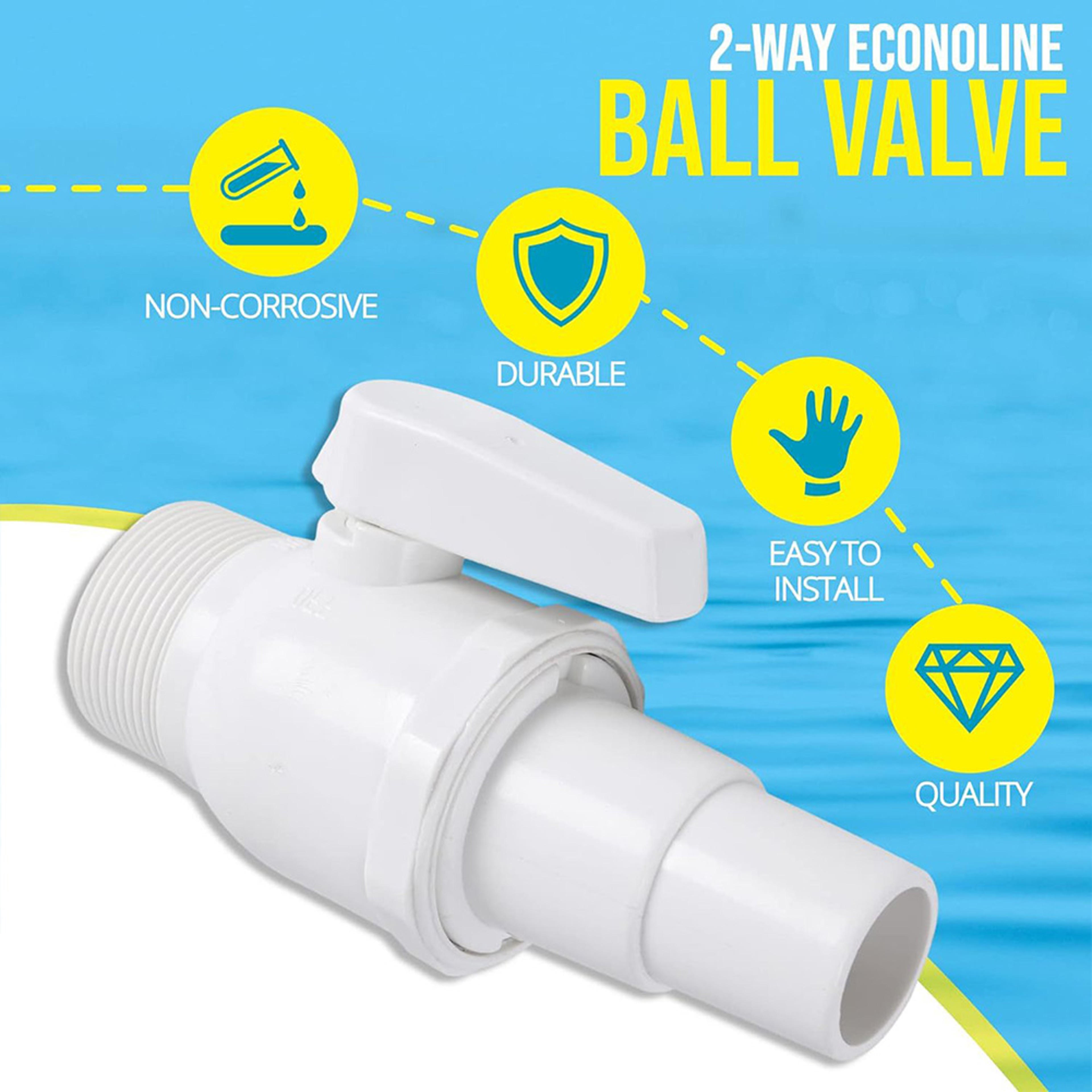 Heavy Duty Pool Pump Valve 2 Way Ball Valve Pool Filter Valve 5