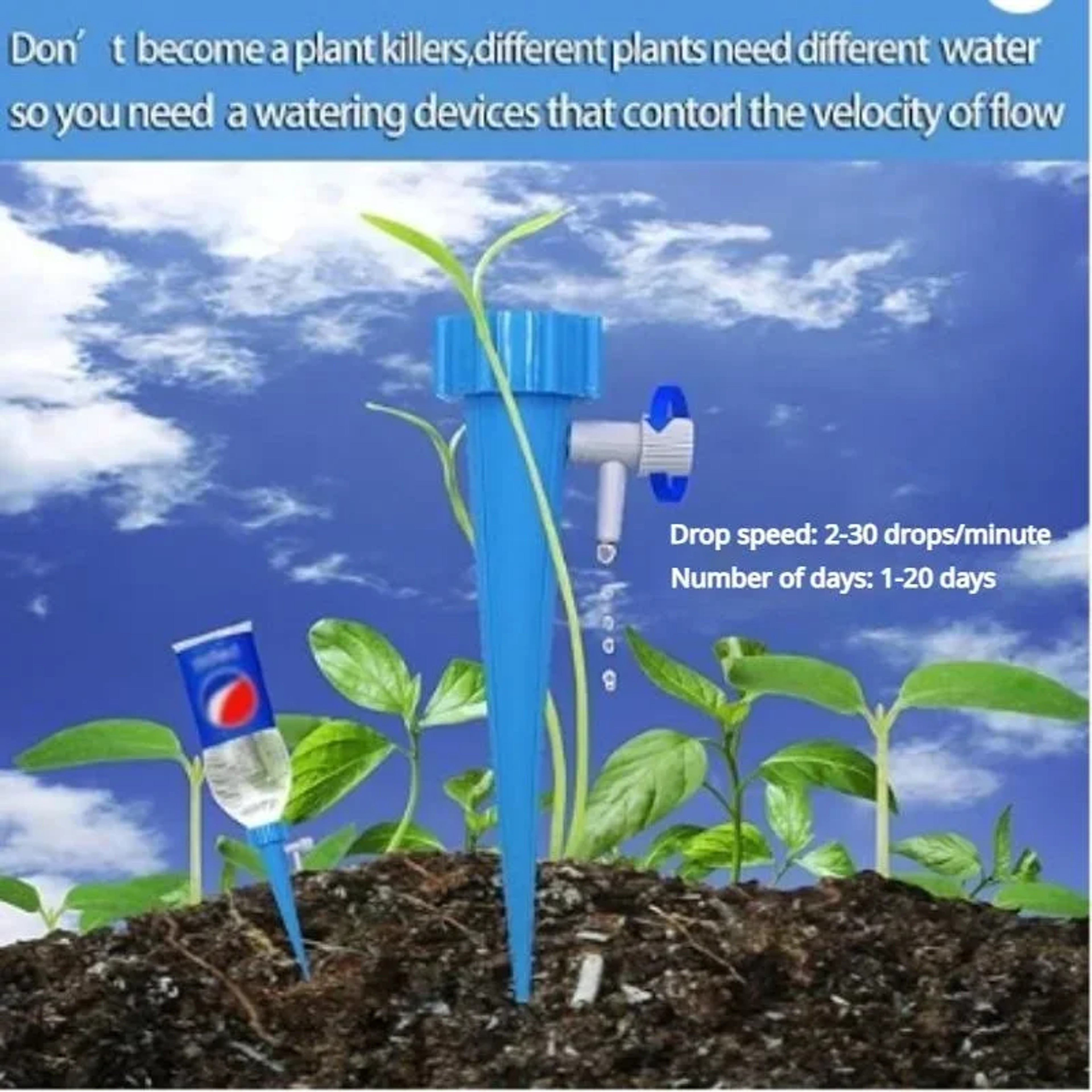 Automatic Plant Watering Spikes Adjustable Drip Irrigation System For Potted Plants  Garden 3