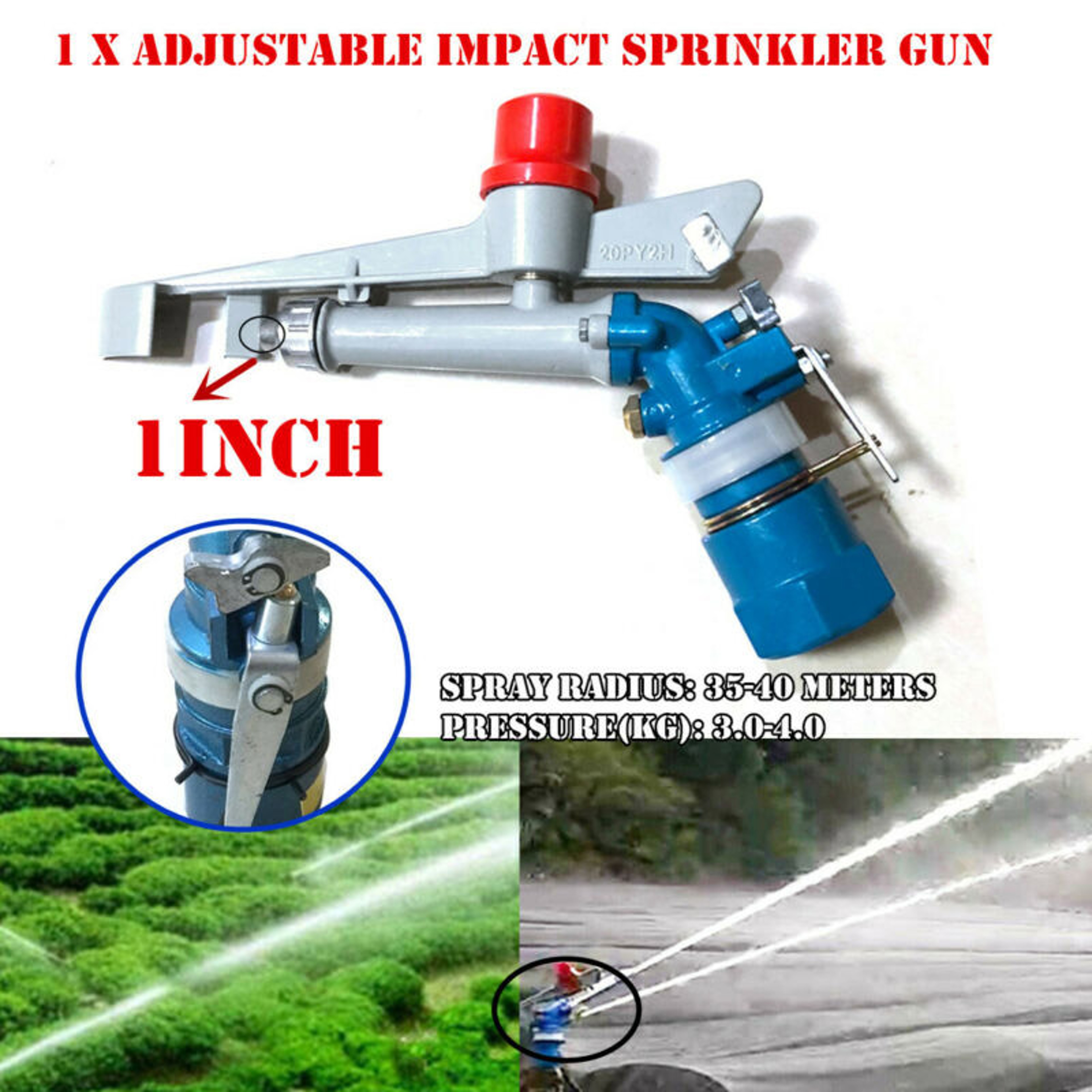 Heavy Duty Impact Sprinkler 360 Adjustable Zinc Alloy Lawn Irrigation Sprinkler 5