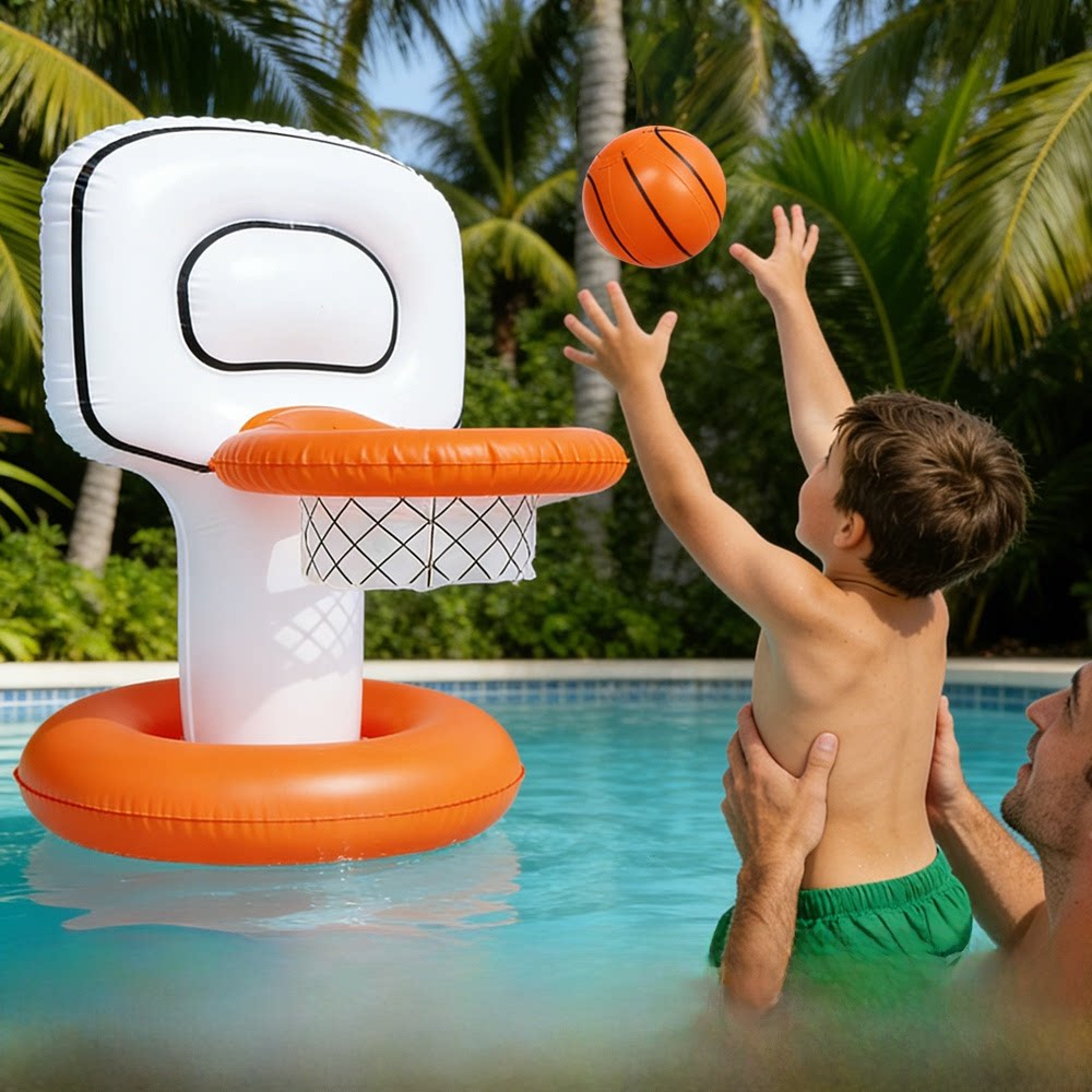 Inflatable Pool Basketball Hoop Floating Game Set for Kids & Family Summer Fun – view 1