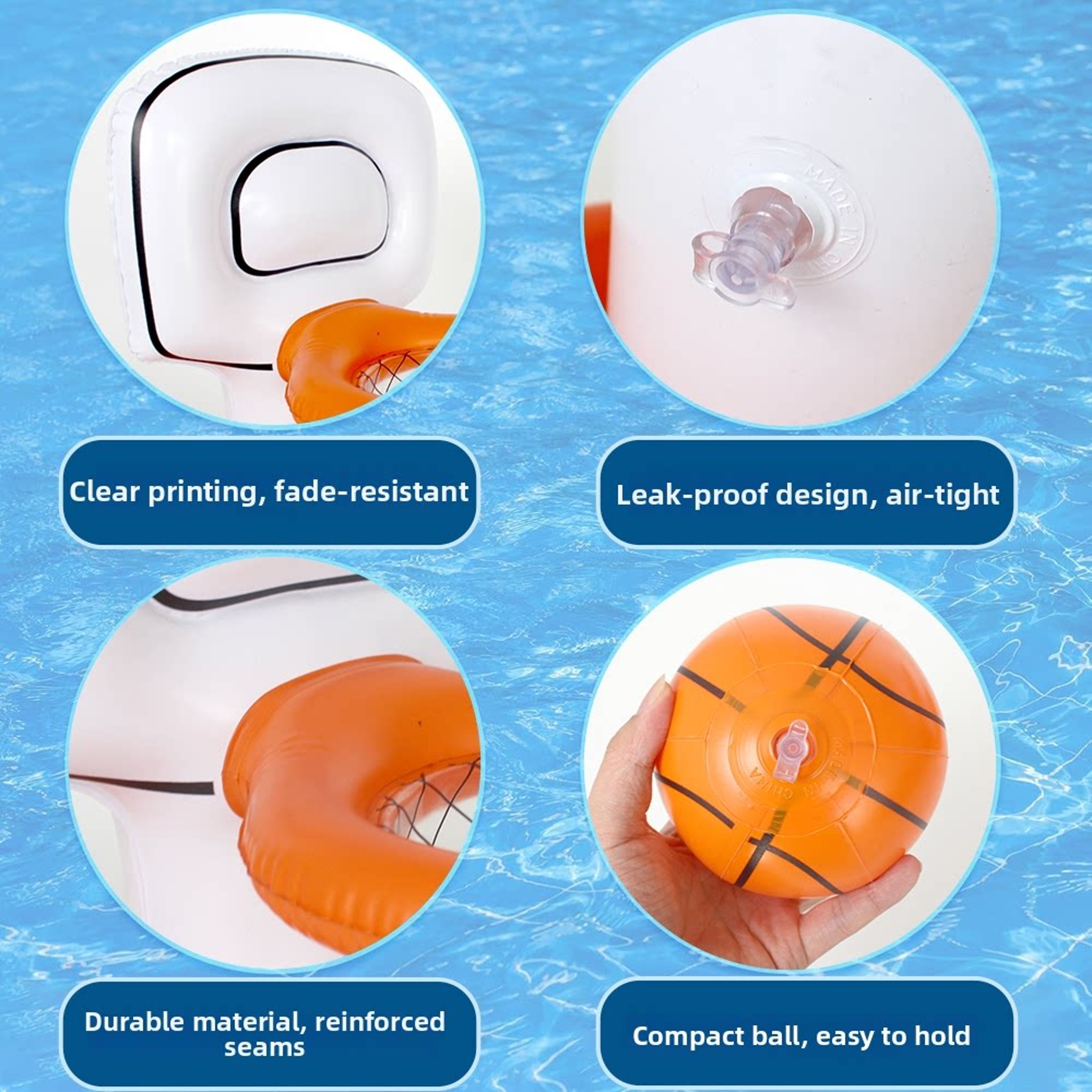 Inflatable Pool Basketball Hoop Floating Game Set for Kids & Family Summer Fun – view 5