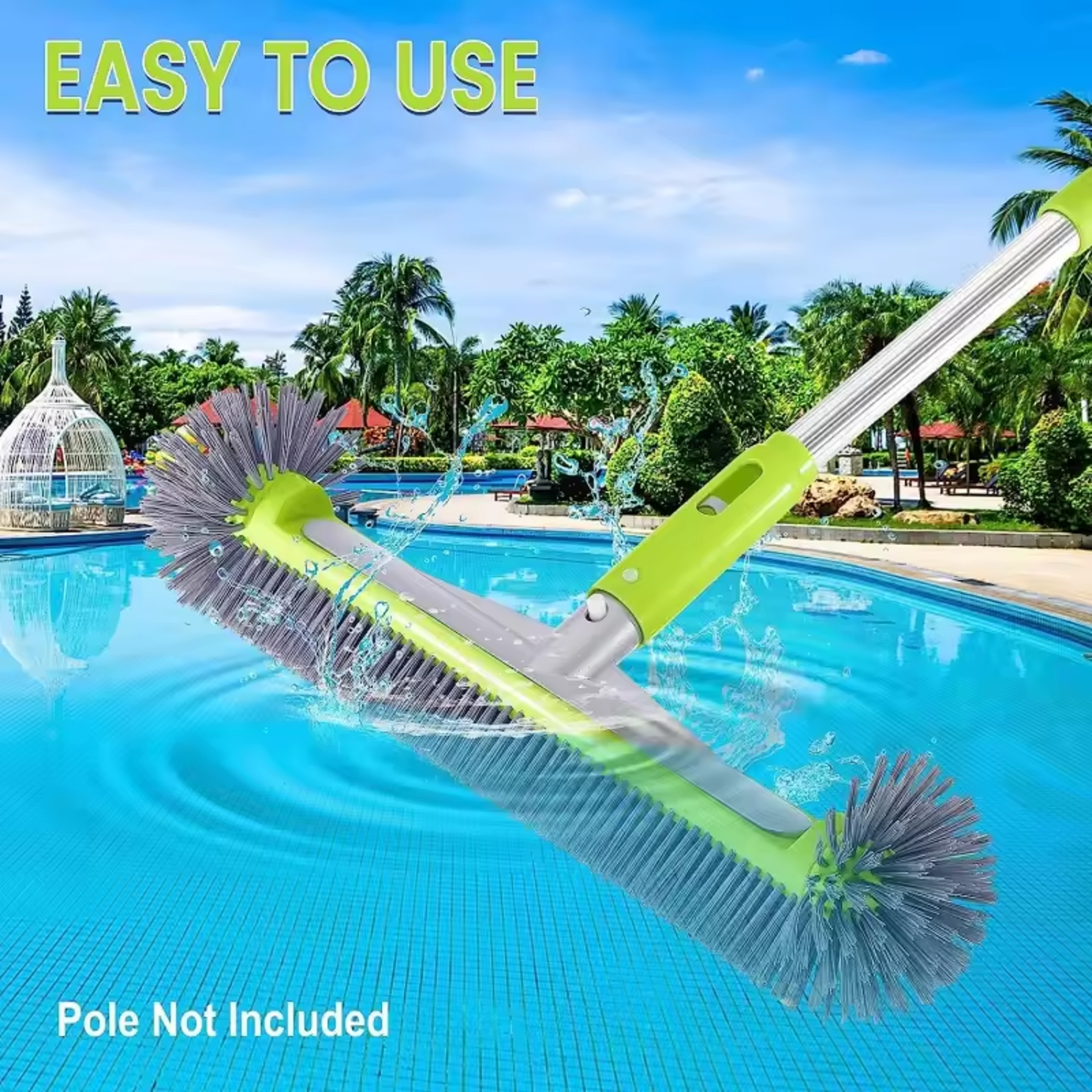 Heavy Duty Pool Brush Head 175 Inch Aluminum Swimming Pool Brush With 7 Row Nylon Bristles 4