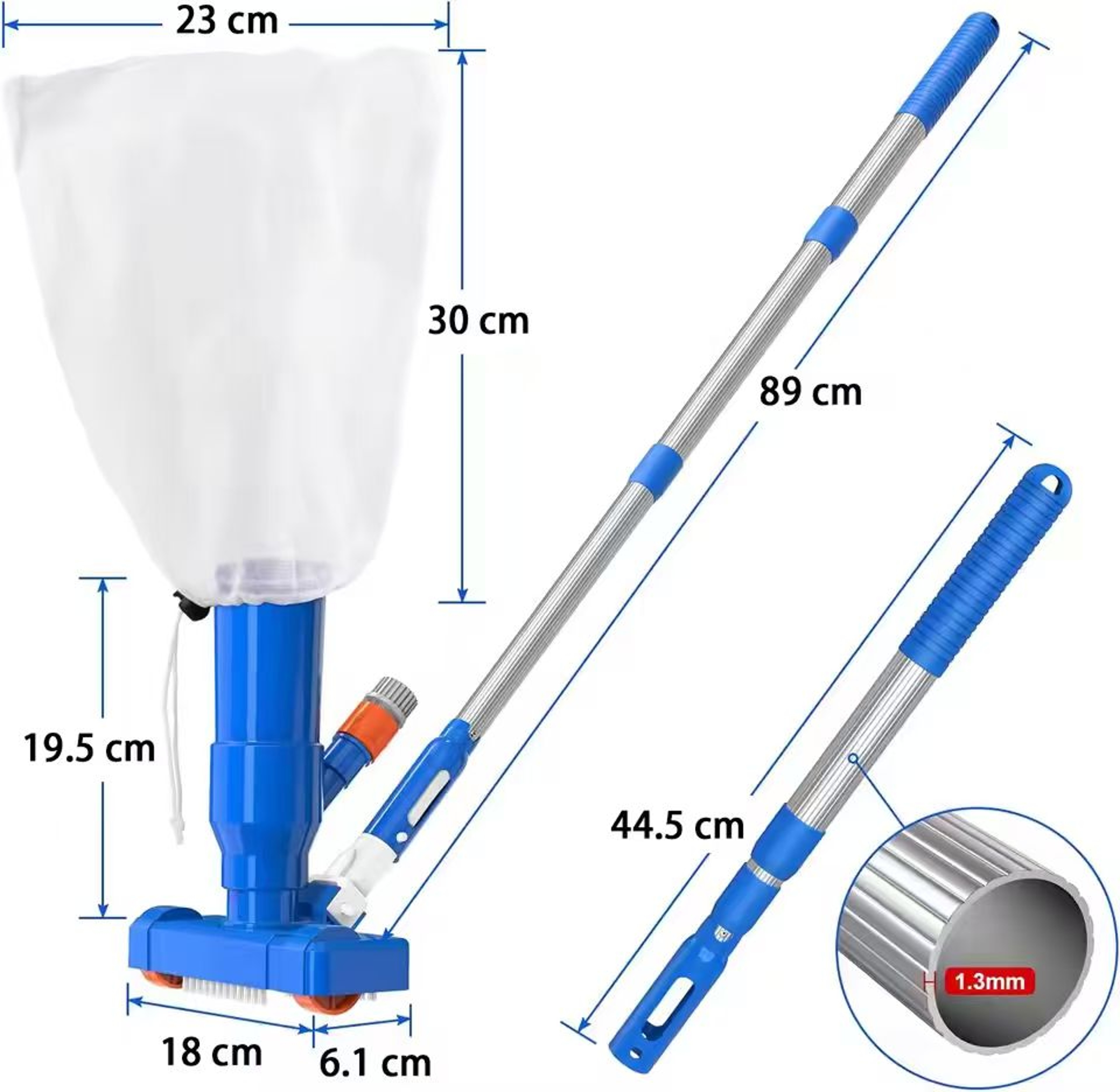 Portable Pool Vacuum Cleaner With Telescopic Pole For Above Ground  Inflatable Pools 5