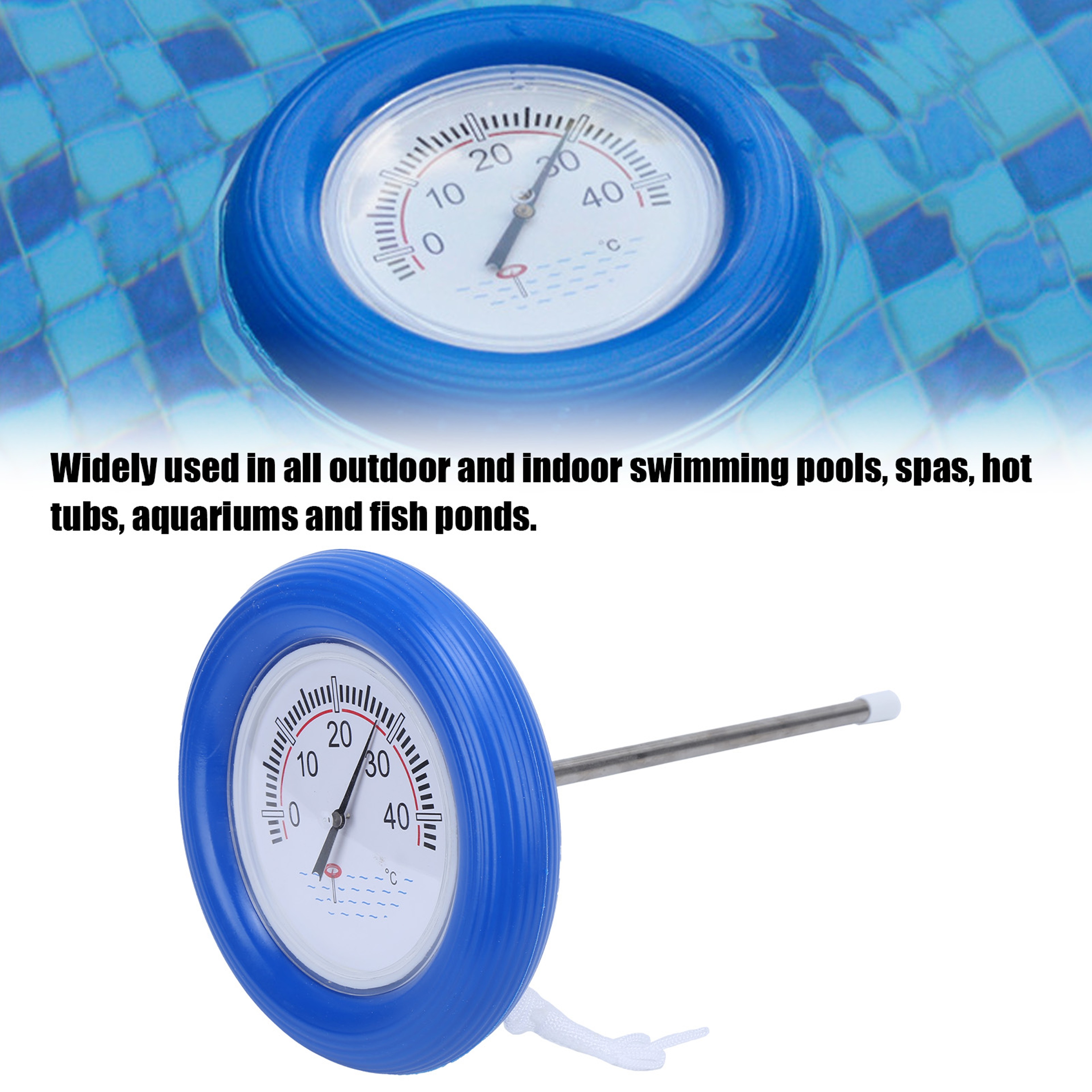 Floating Pool Thermometer For Pools Spas  Hot Tubs With Easy Read Water Temperature Display 1