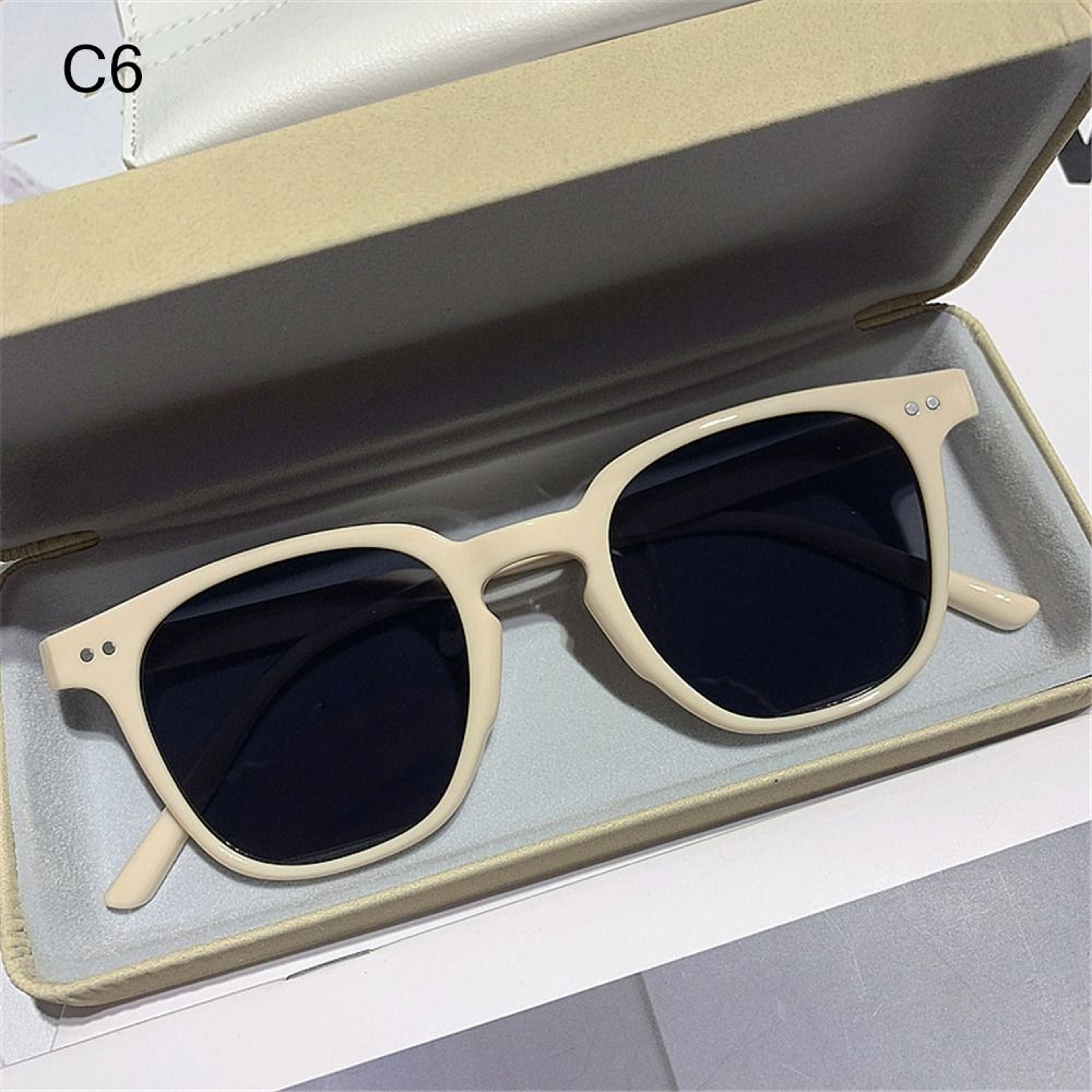 Vintage Square Sunglasses Designer Retro UV Fashion Eyewear For Women  Men 6
