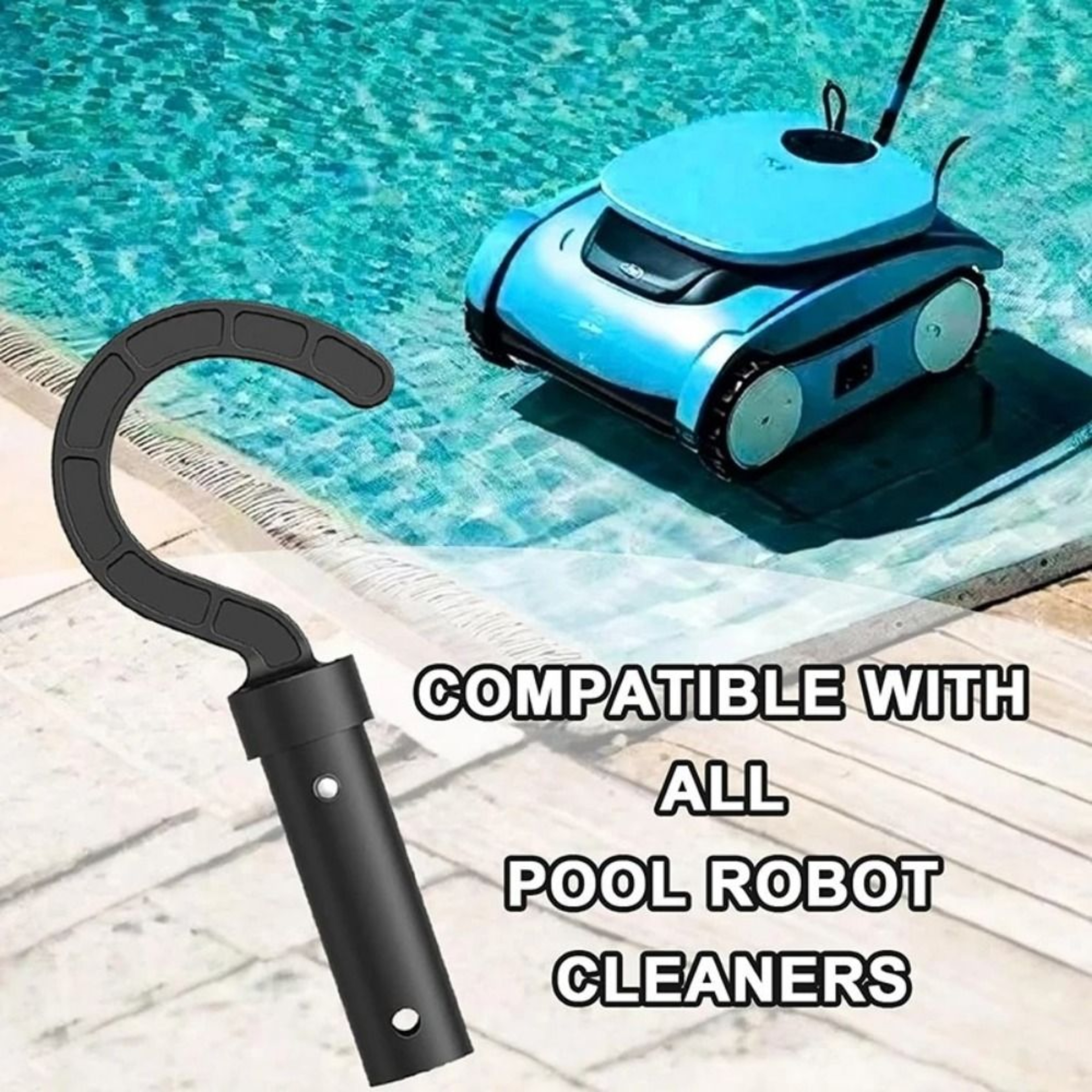 Robotic Pool Cleaner Hook for Telescopic Poles Durable Pool Robot Replacement Accessory – view 5