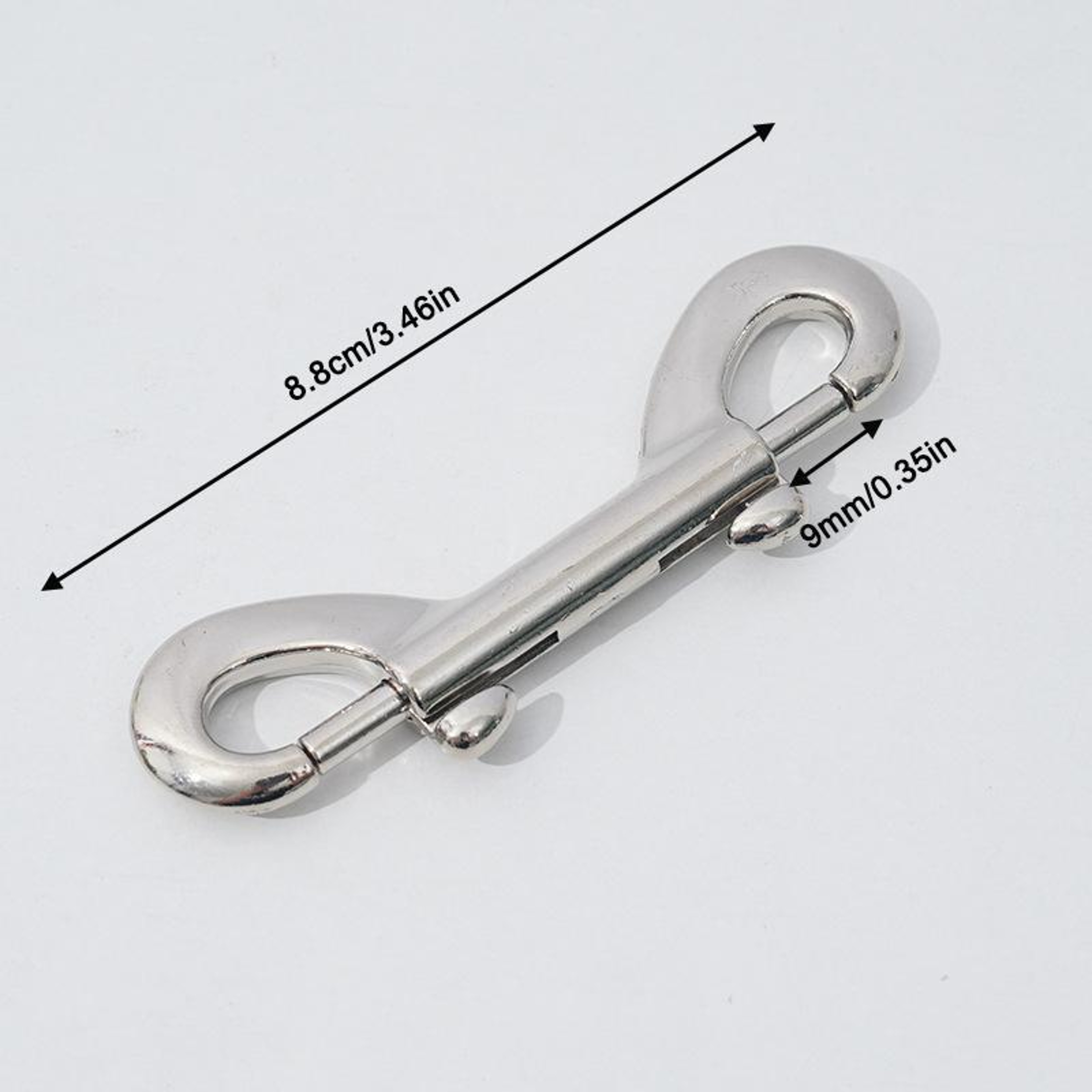 Heavy Duty Double Ended Scuba Hook Zinc Alloy Quick Release Carabiner Clip for Keys, Gear & Dog Leashes – view 6