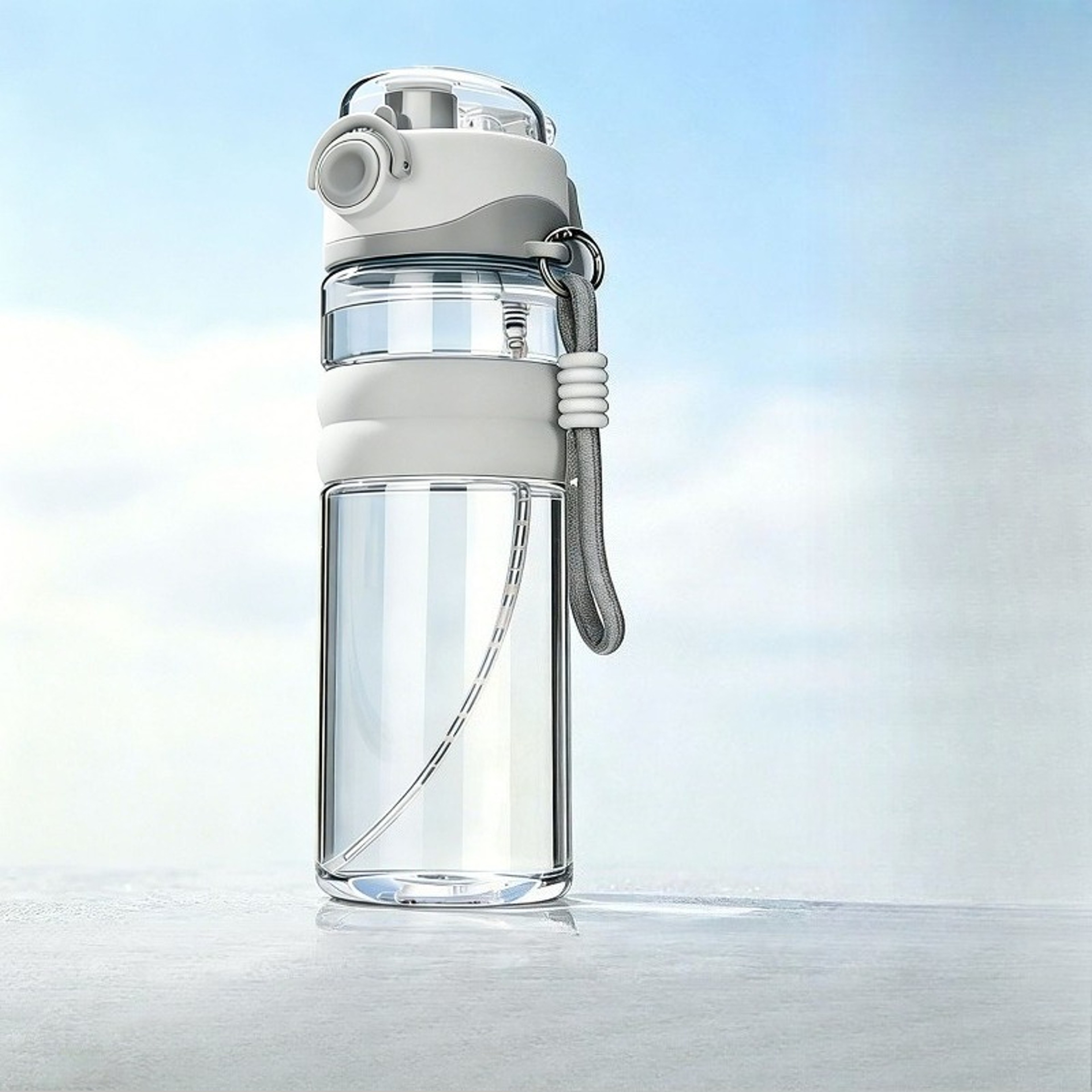 HydraMist Large Capacity Spray Water Bottle With Cooling Mist  Lanyard 7