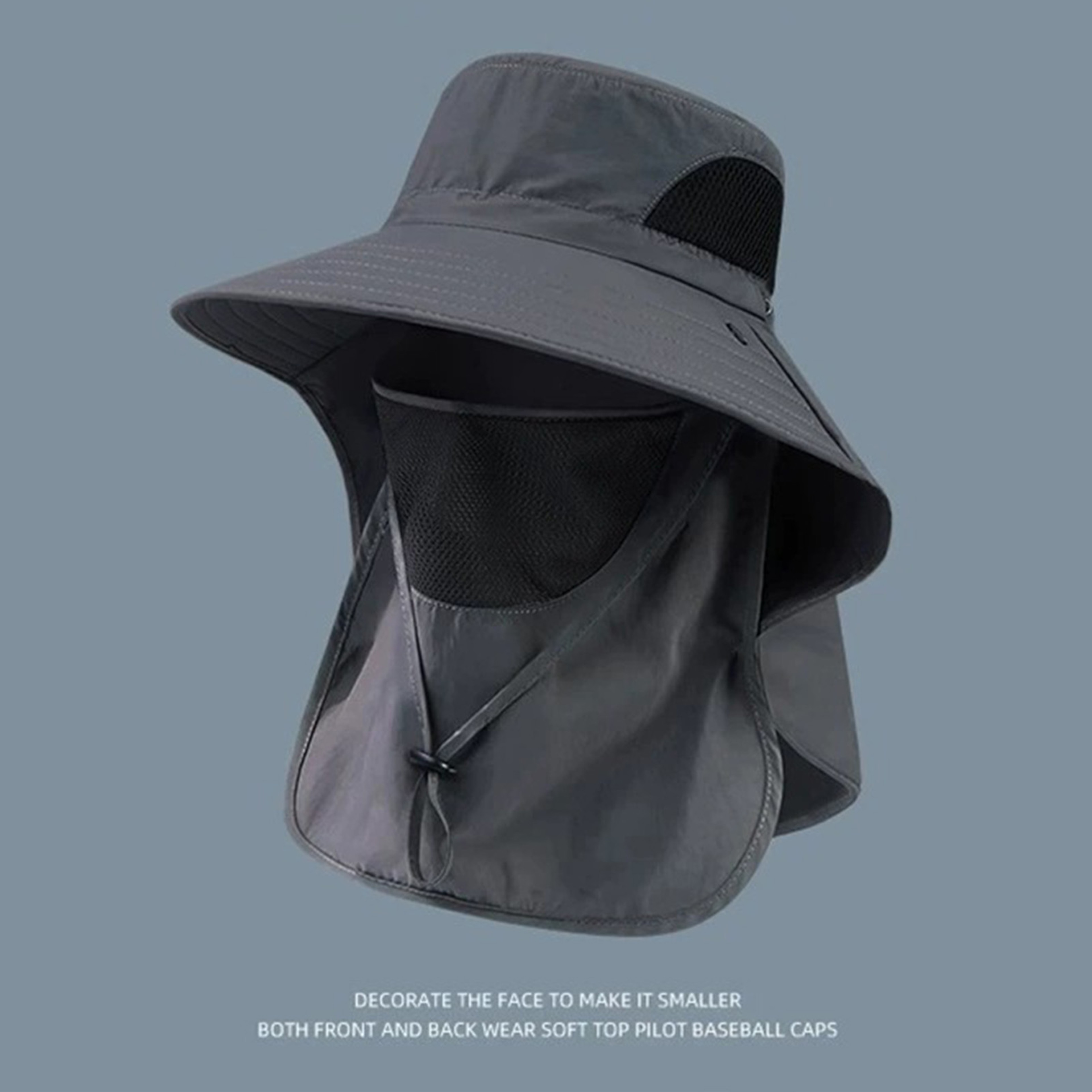 PolyShield Wide Brim Sun Fishing Hat With Neck Flap UV Protection For Hiking  Beach 2