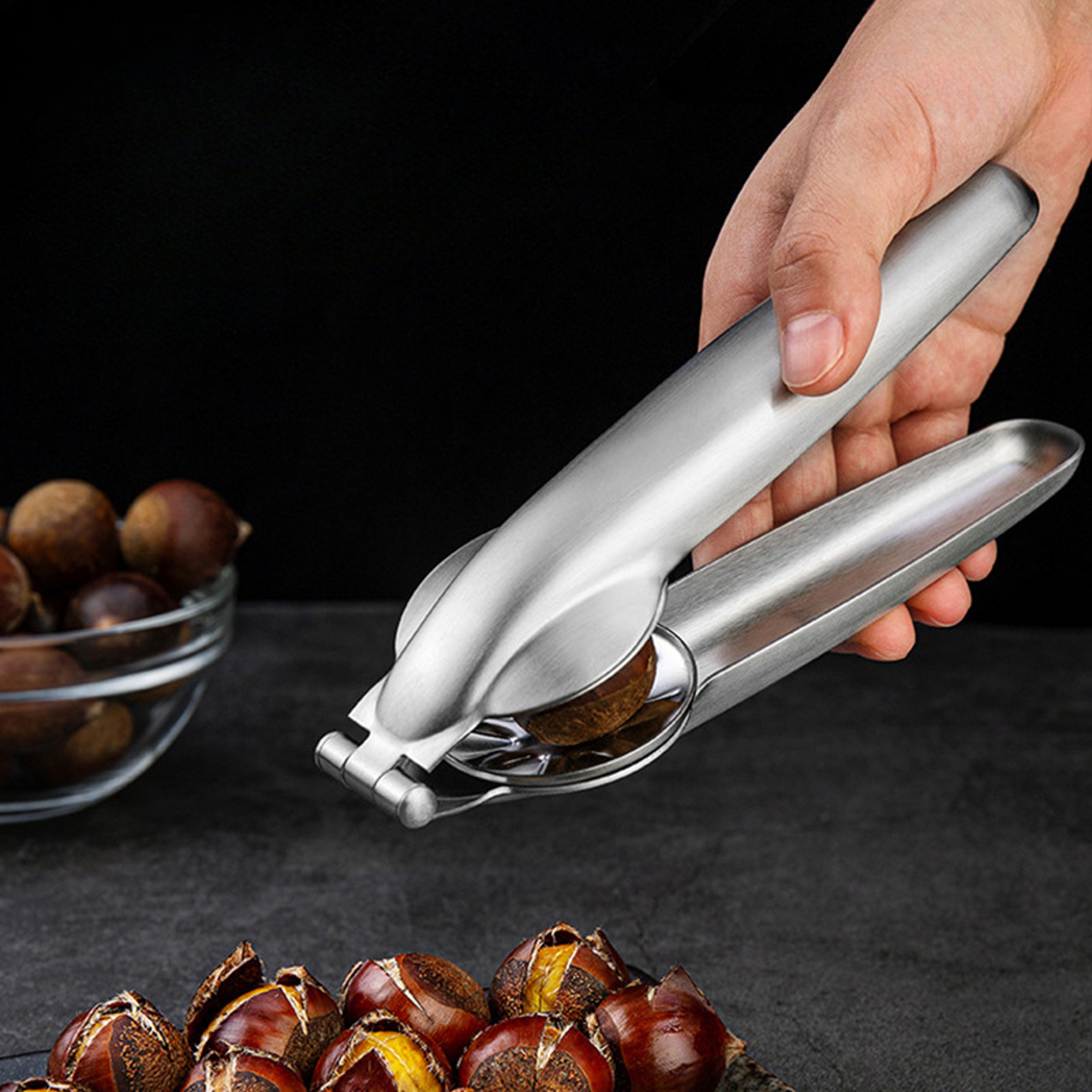 CrackMaster Stainless Steel Chestnut  Walnut Opener 1