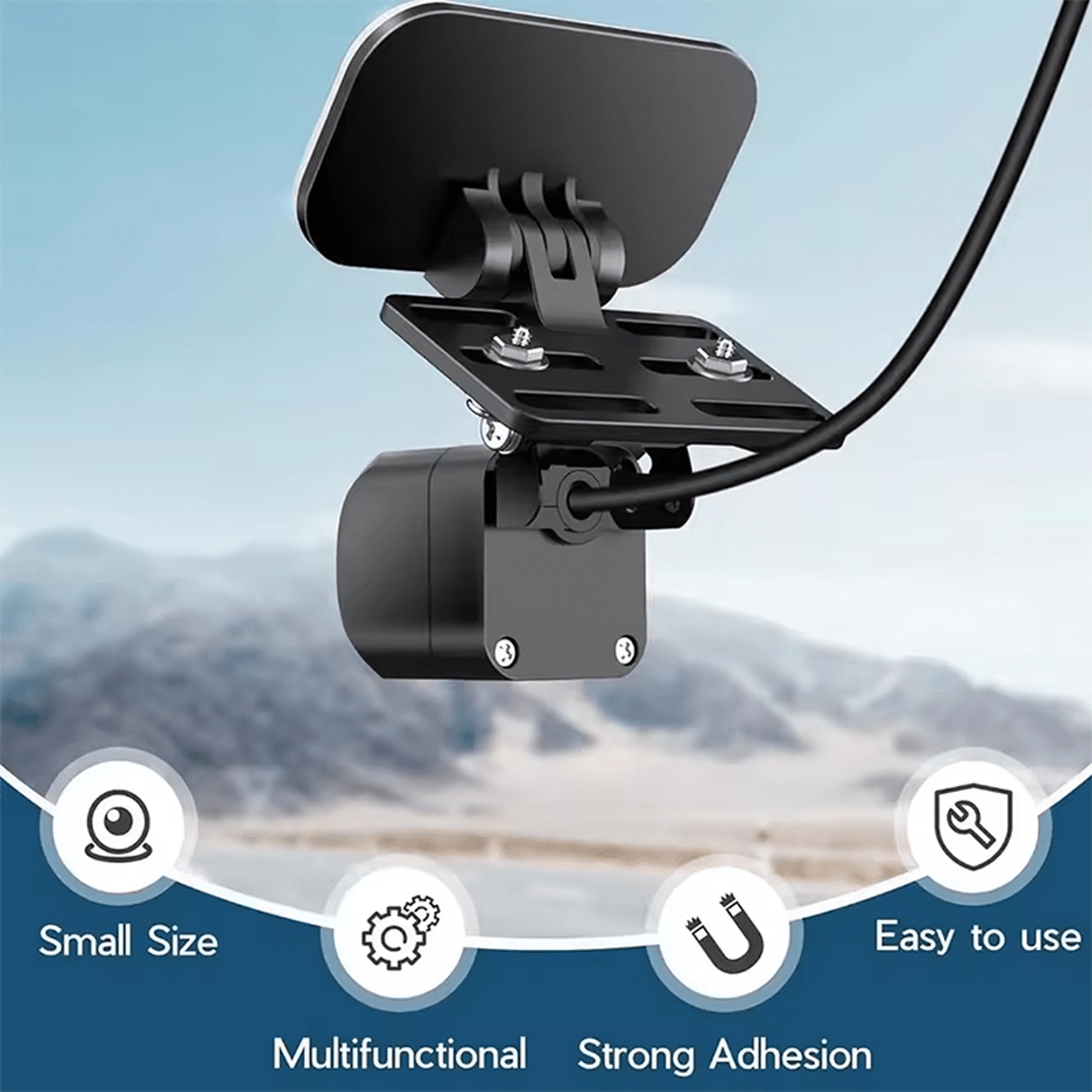 Universal Rear View Camera Mount Adjustable Adhesive Dash Cam Mount Bracket for Cars – view 2