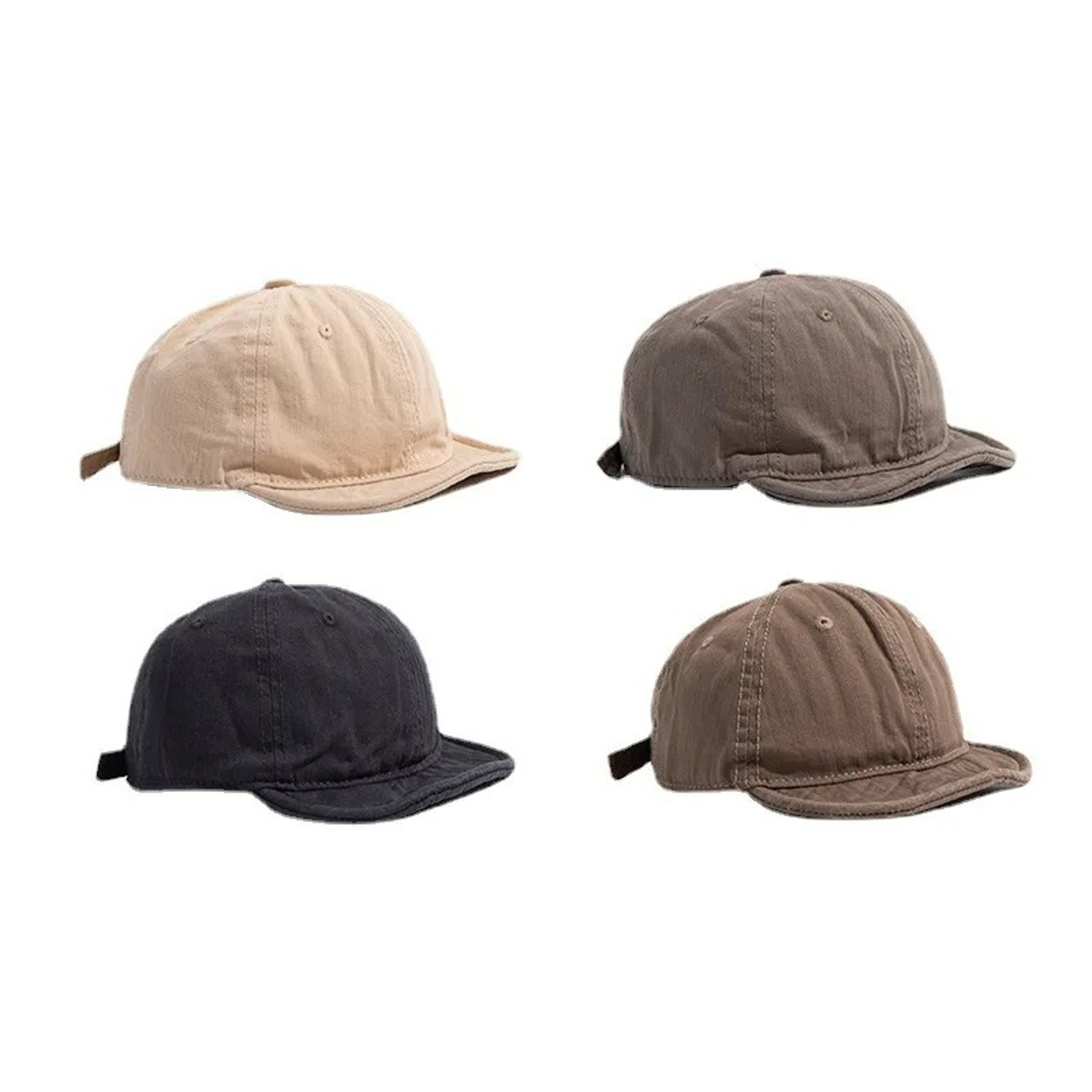 Retro Washed Short Brim Baseball Cap Adjustable Snapback Hat for Men & Women – view 1