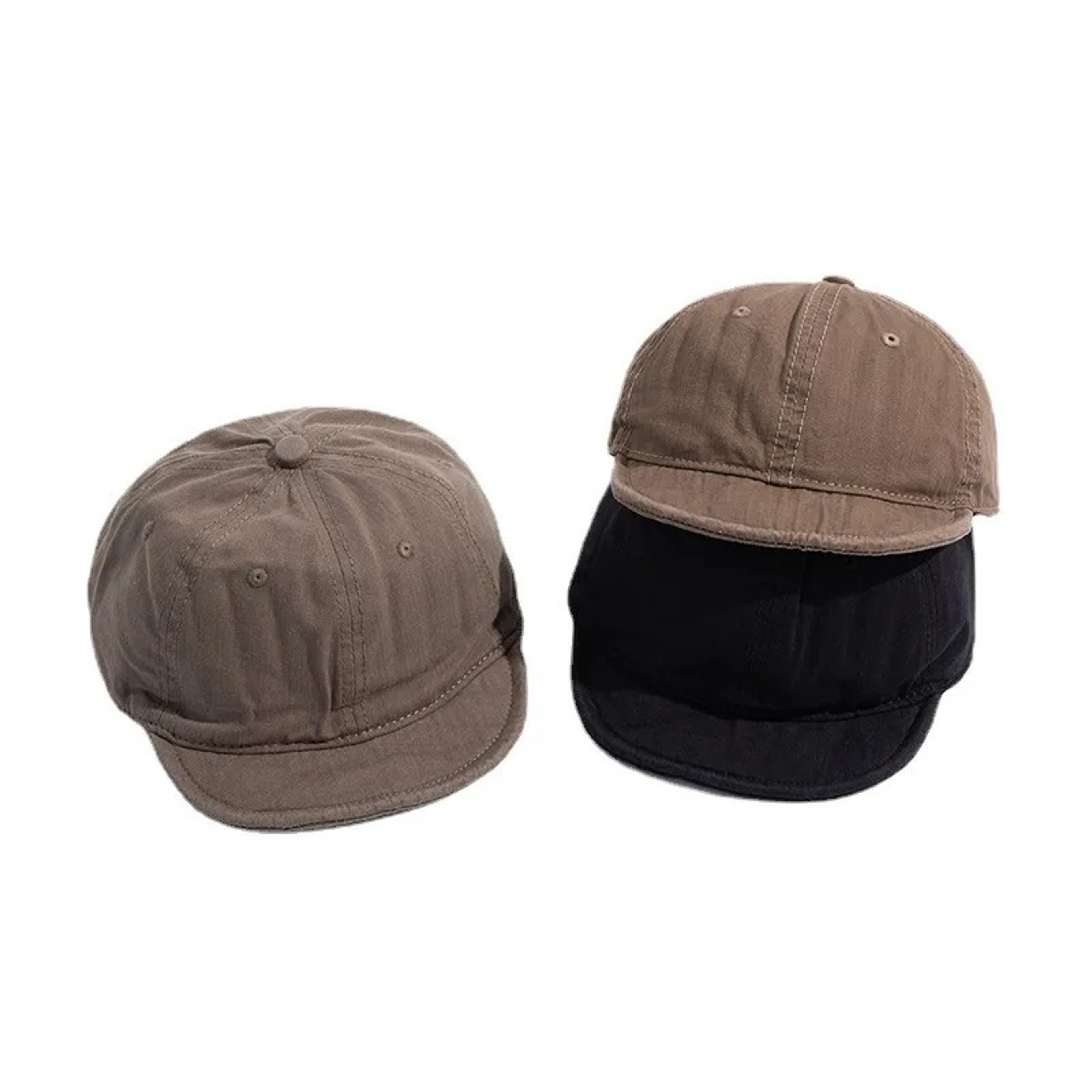 Retro Washed Short Brim Baseball Cap Adjustable Snapback Hat for Men & Women – view 3