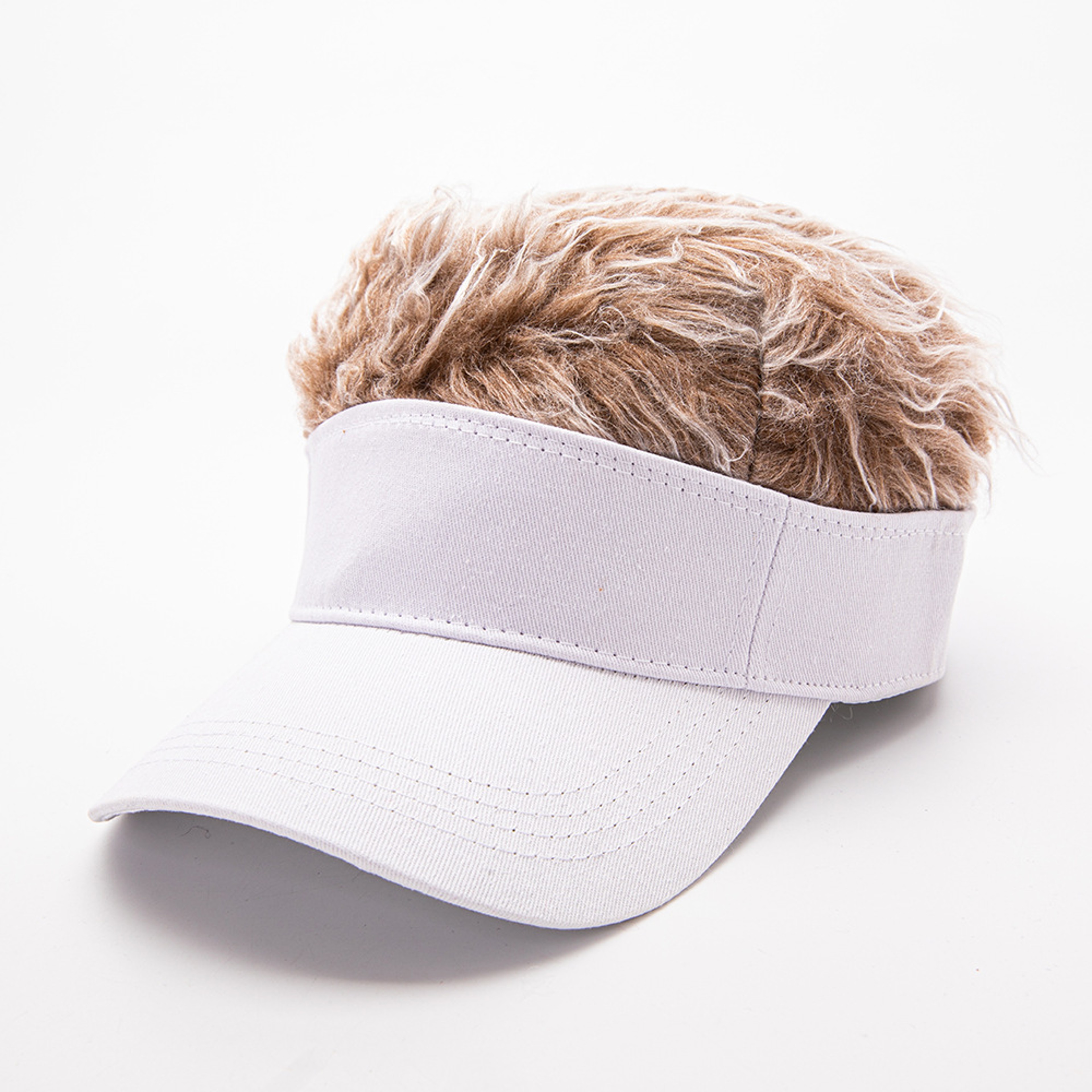 Funny Wig Baseball Cap With Hair Adjustable Novelty Hat For Outdoor Sports  Costume Fun 0