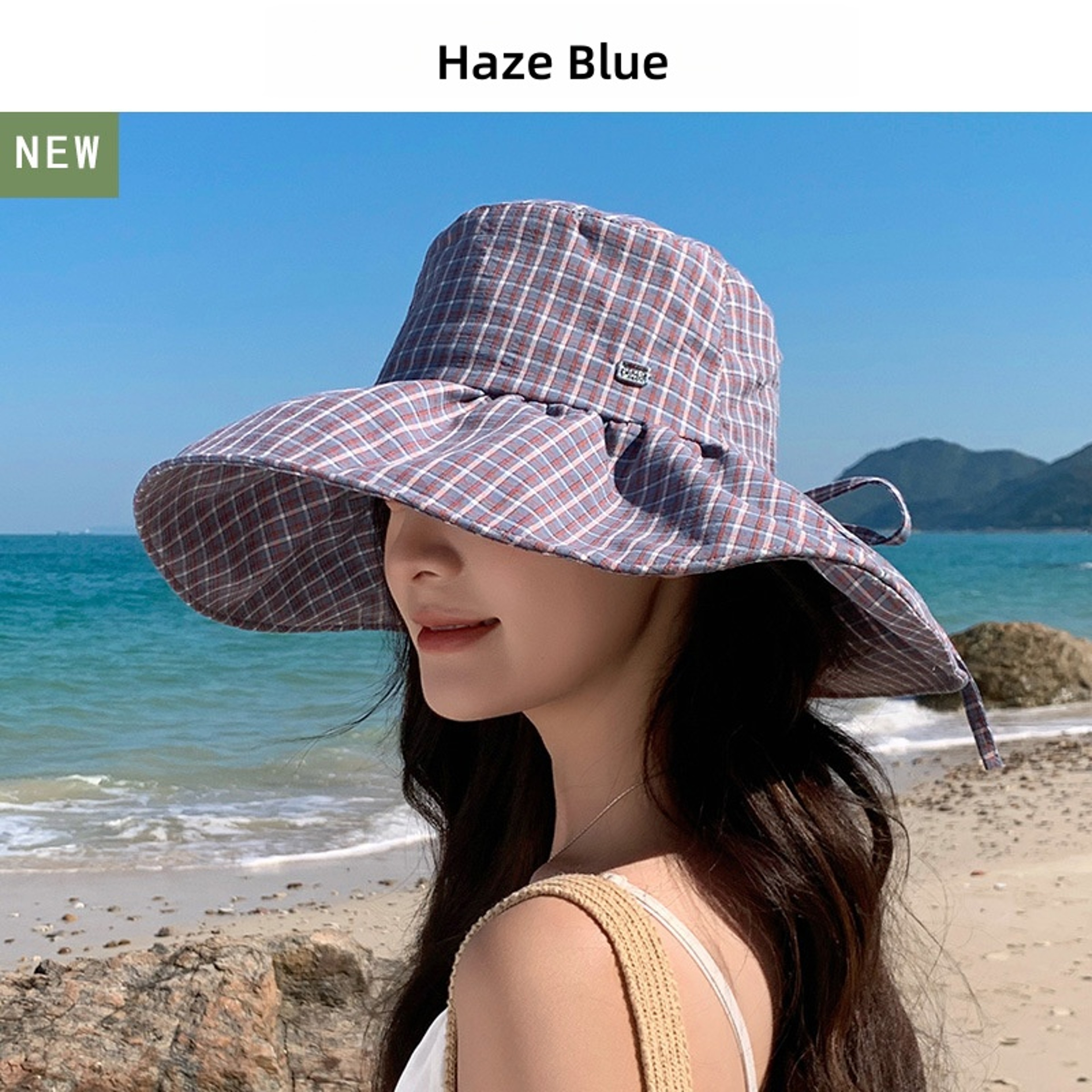 Womens Wide Brim UV Protection Sun Hat With Face Covering Neck Flap 9
