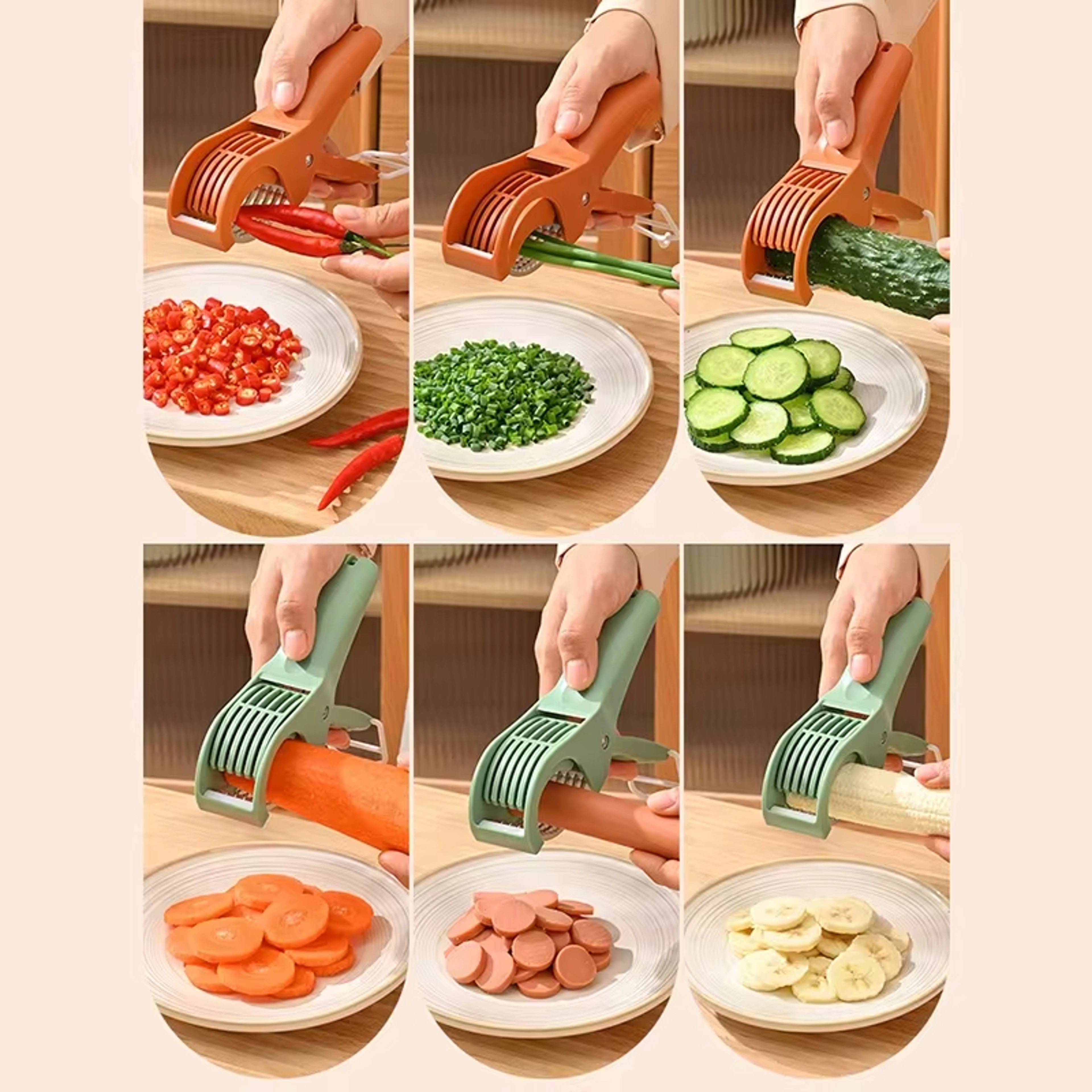 Stainless Steel Vegetable Slicer Multi Functional Fruit Salad Kitchen Slicing Tool 4