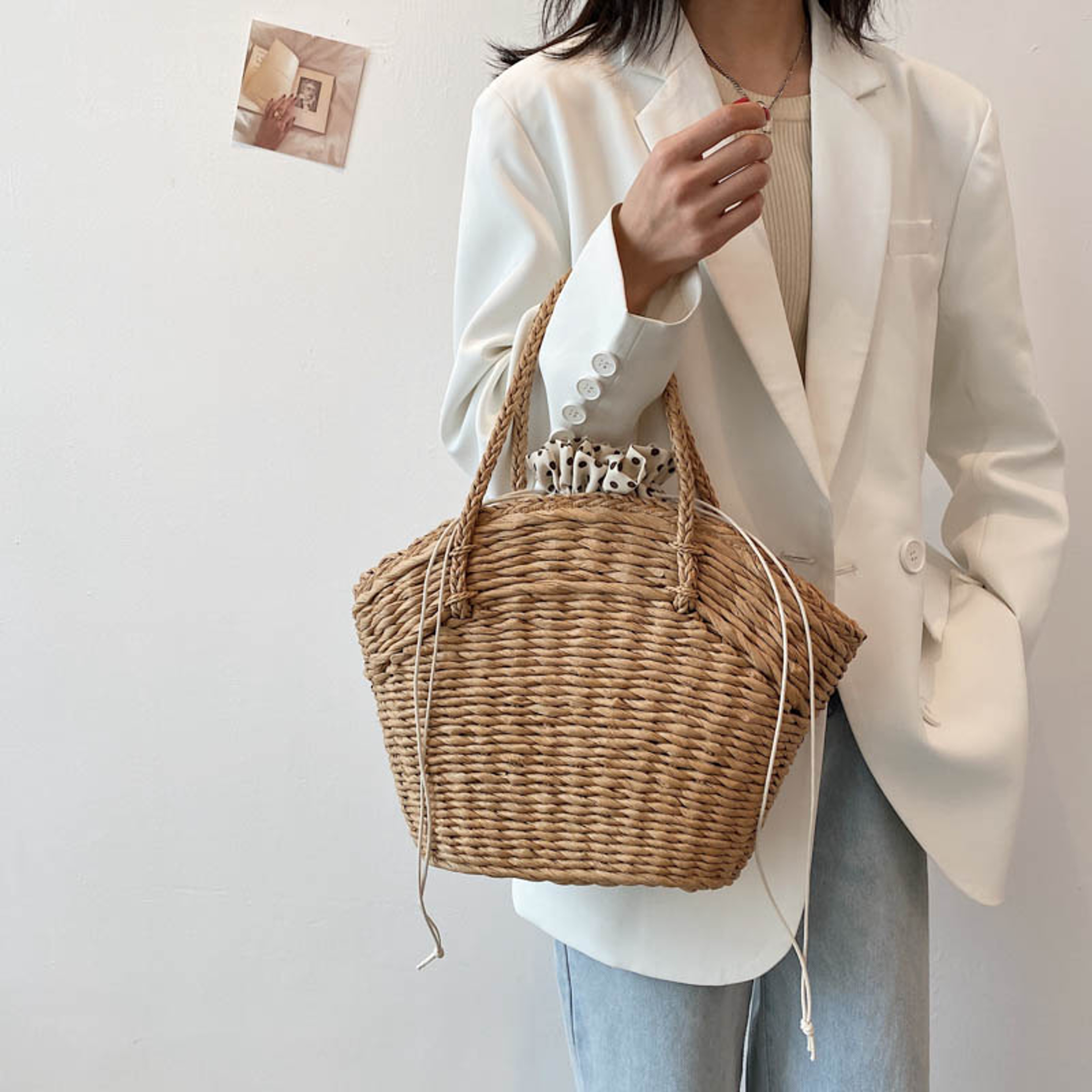 Summer Straw Beach Bag Large Capacity Woven Tote Bag for Beach, Travel & Everyday Style – view 2