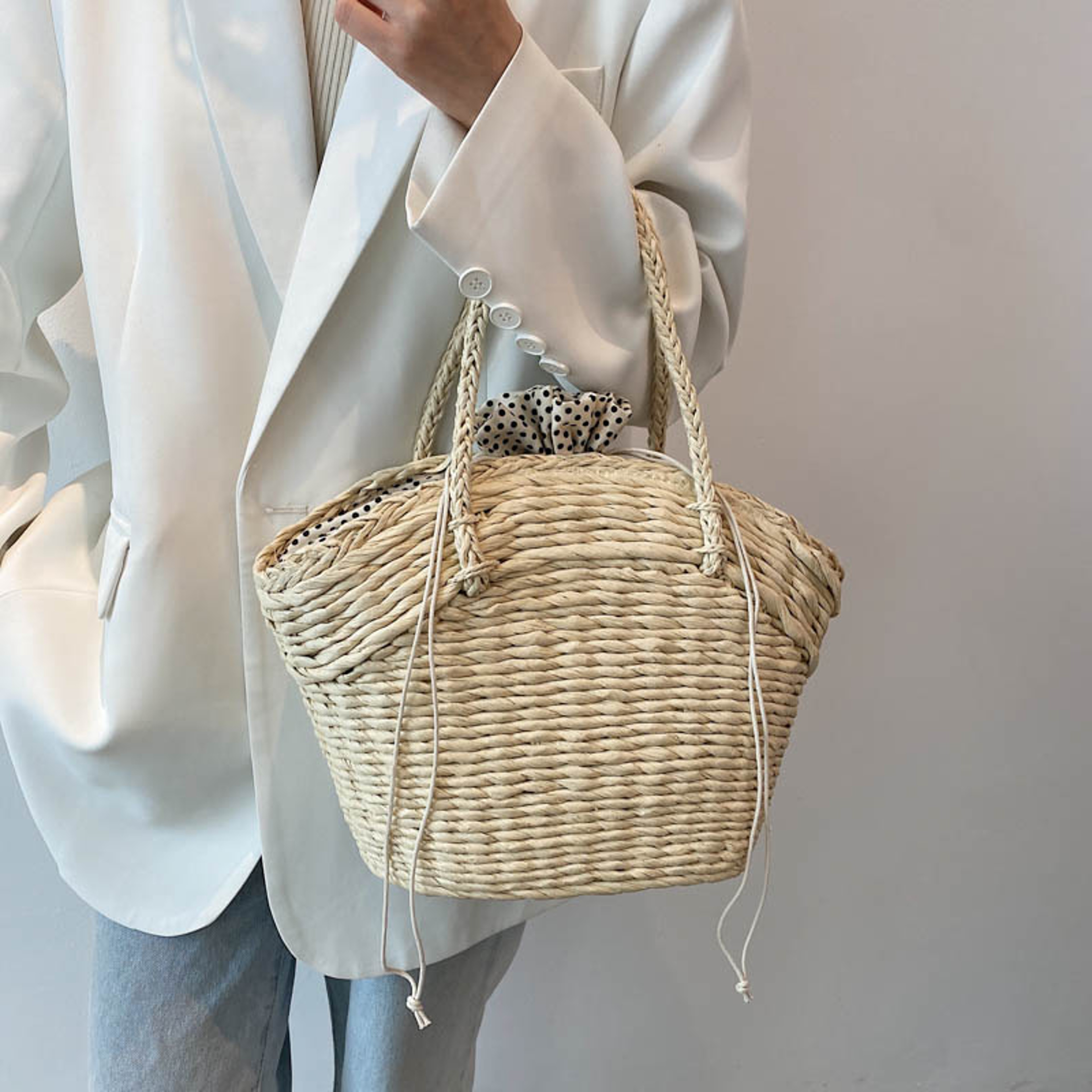 Summer Straw Beach Bag Large Capacity Woven Tote Bag for Beach, Travel & Everyday Style – view 8