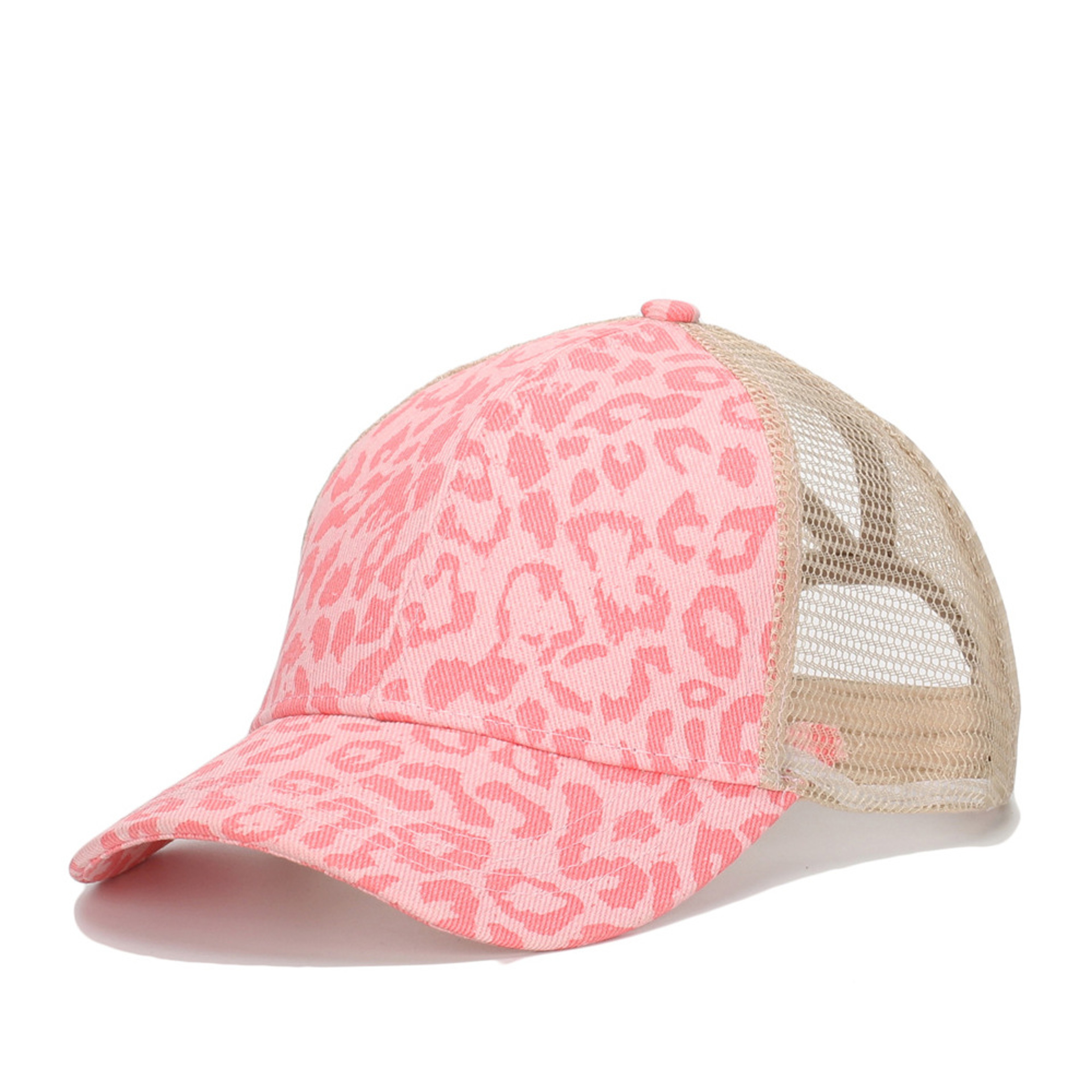 Leopard Print High Ponytail Baseball Cap With Mesh Back And UV Sun Protection 4