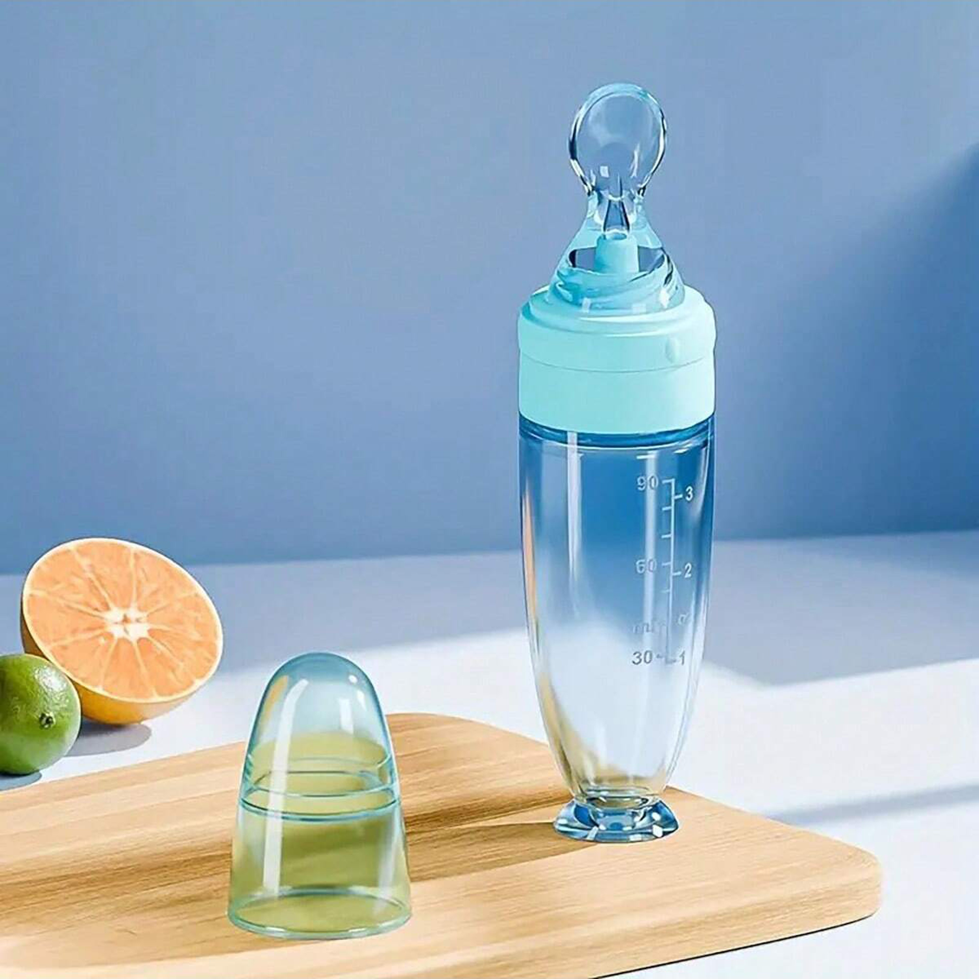 Portable Silicone Baby Food Feeder Spoon Bottle With Dust Cap 4
