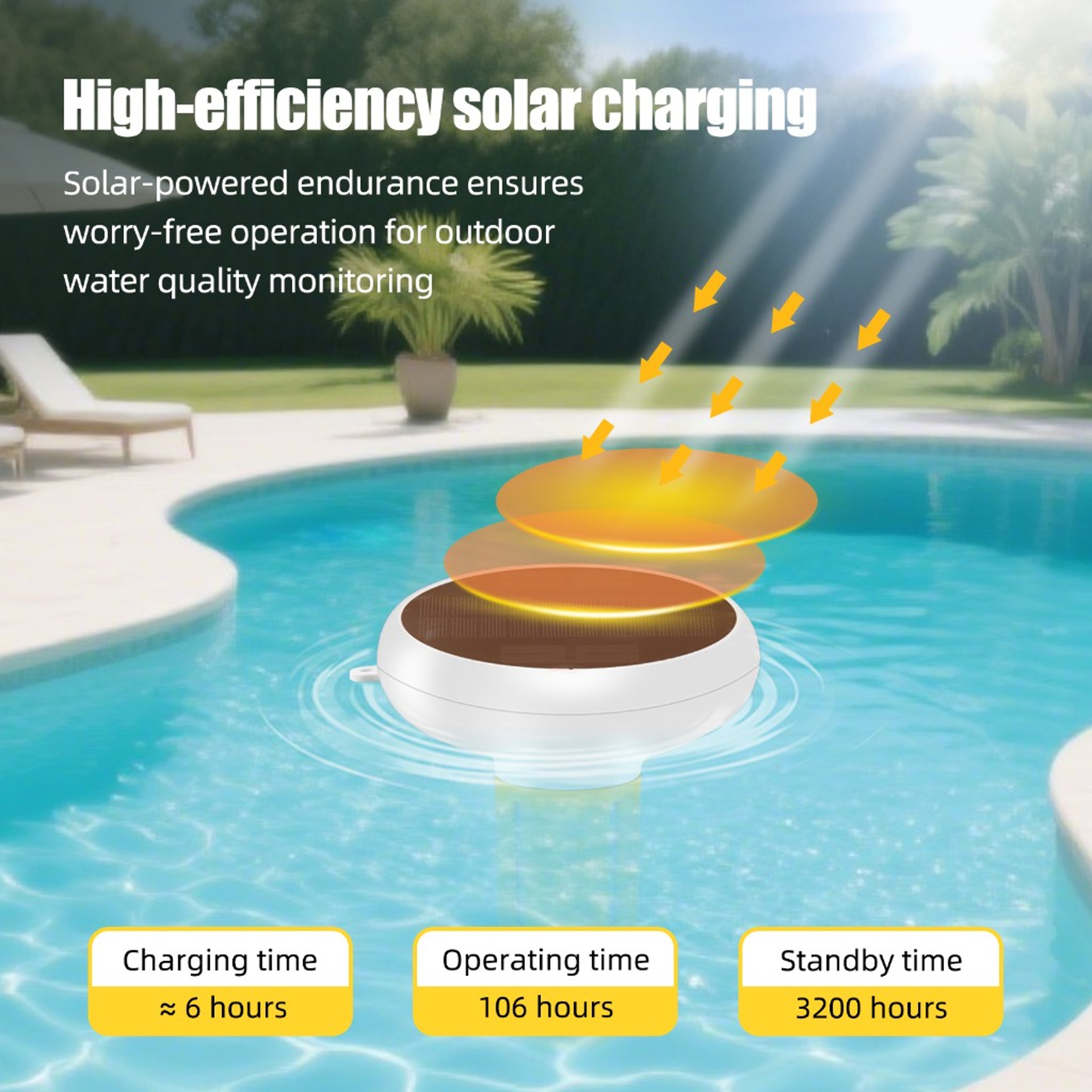 Smart Pool Water Tester 7 In 1 Solar WiFi Zigbee Water Quality Monitor For Swimming Pools 5