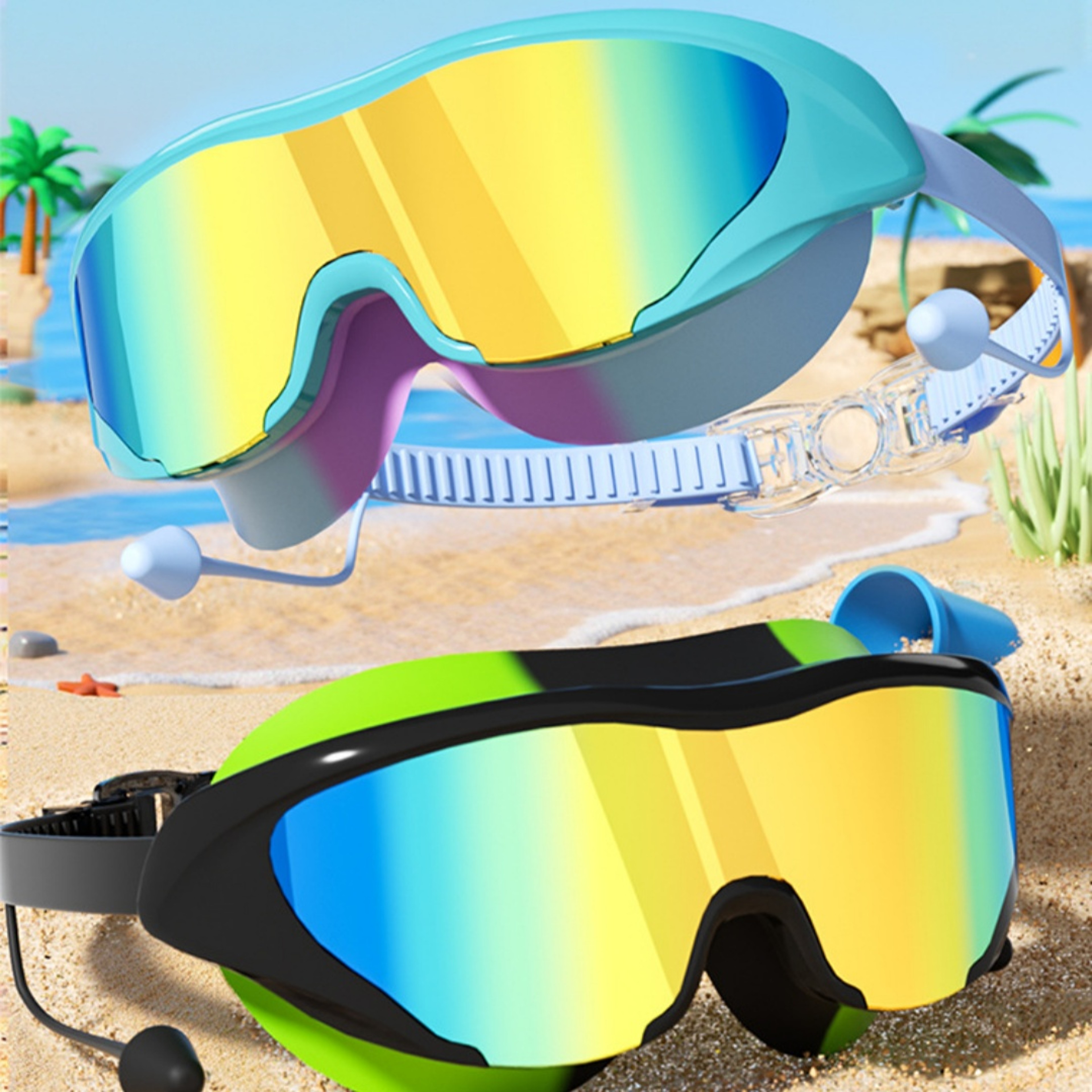 AquaShield Kids Swimming Goggles Anti Fog UV Protection Wide View Swim Goggles 2