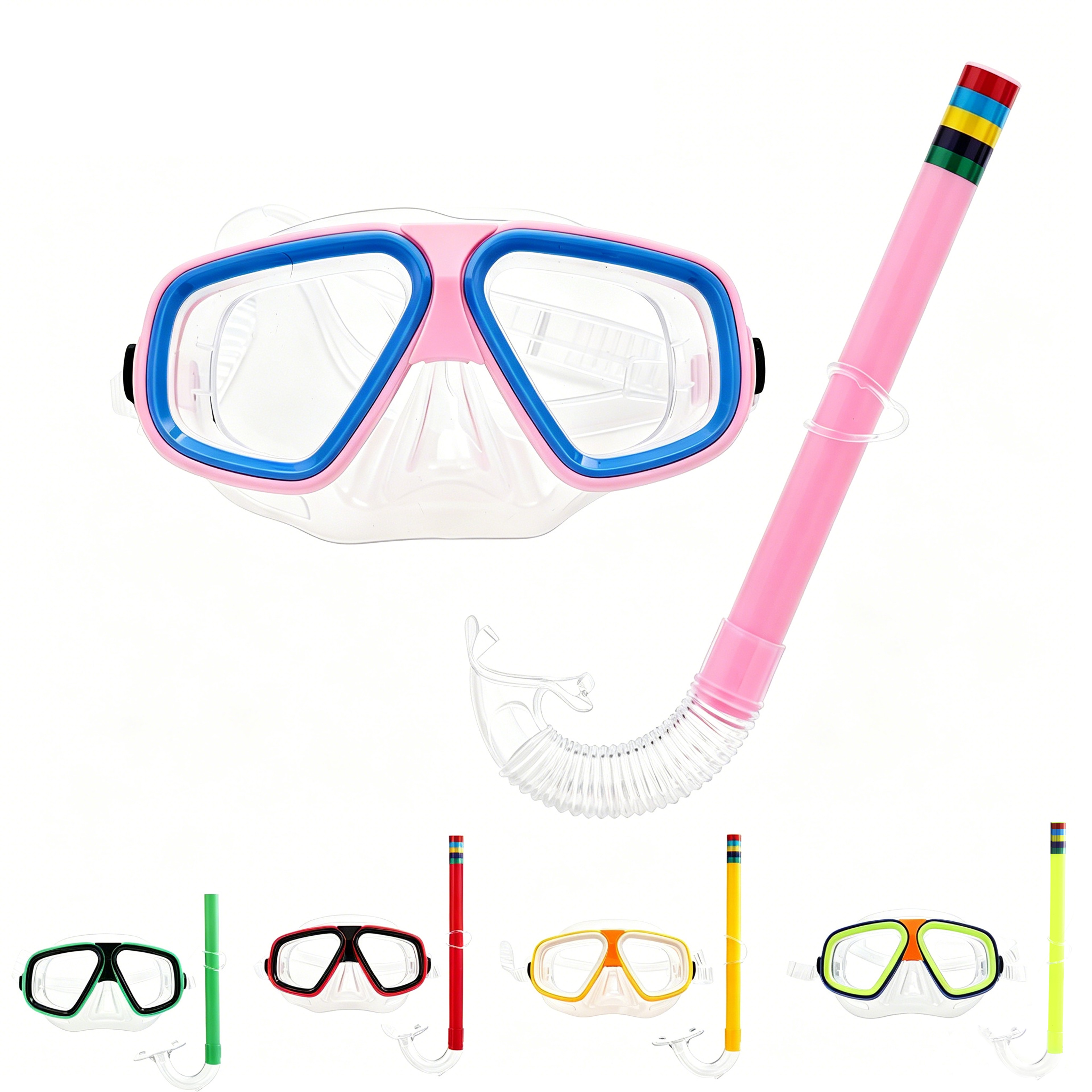 Kids Snorkel Set With Adjustable Diving Mask And Snorkel For Beach Pool Adventures 0