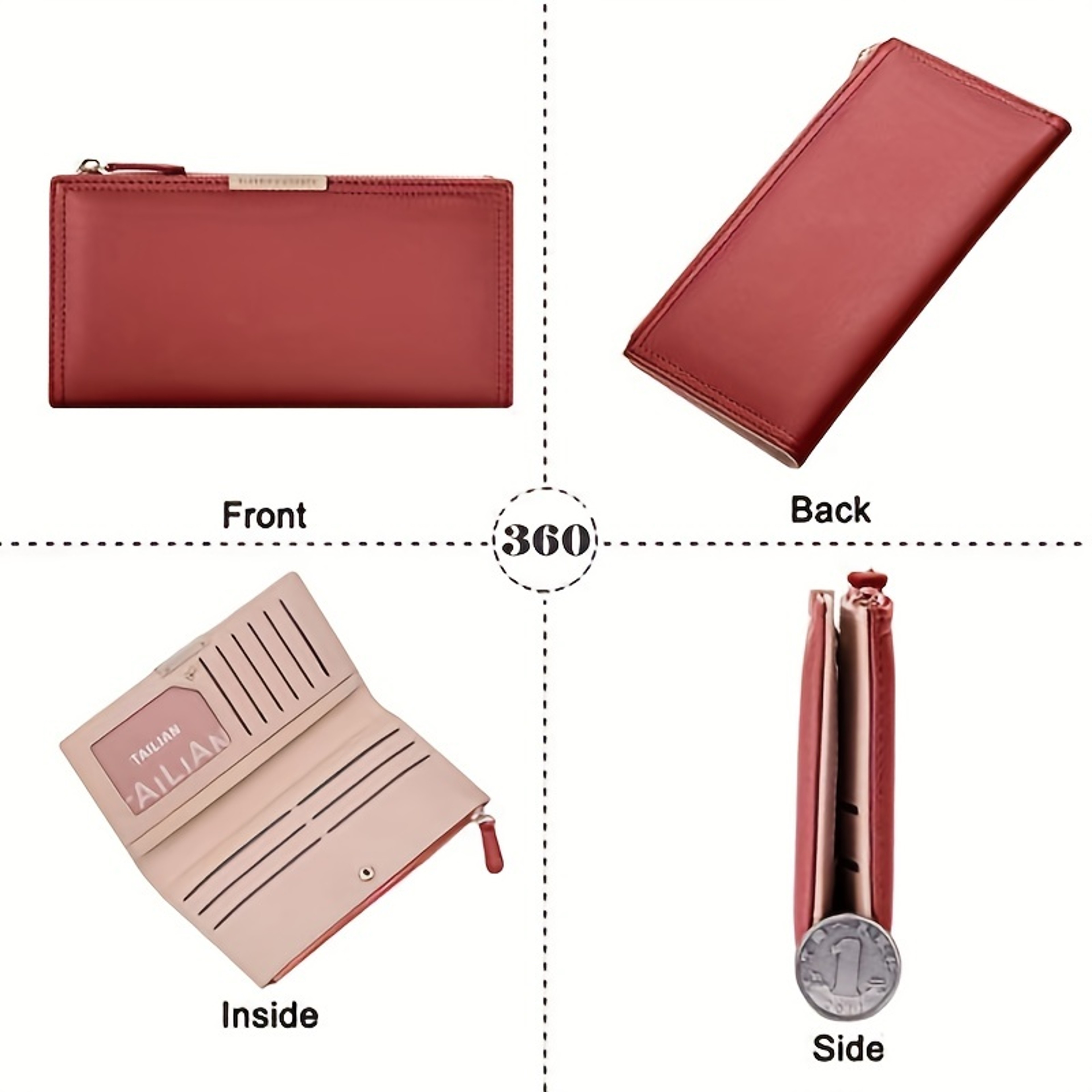 Elegant RFID Blocking Womens Long Wallet And Slim Bifold Credit Card Holder 1
