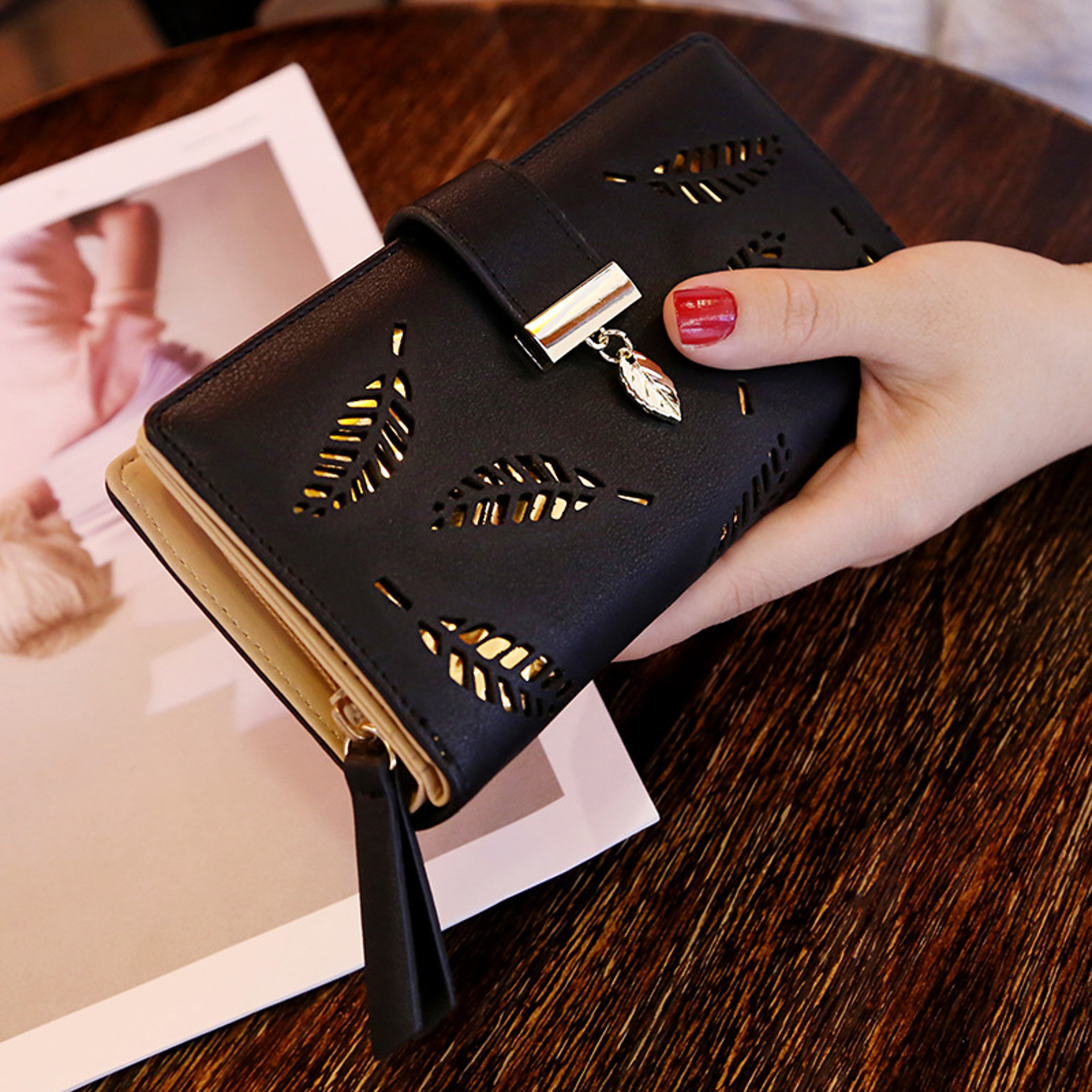 Elegant Womens Long Wallet PU Leather Ladies Clutch With Card Holder  Coin Purse 3