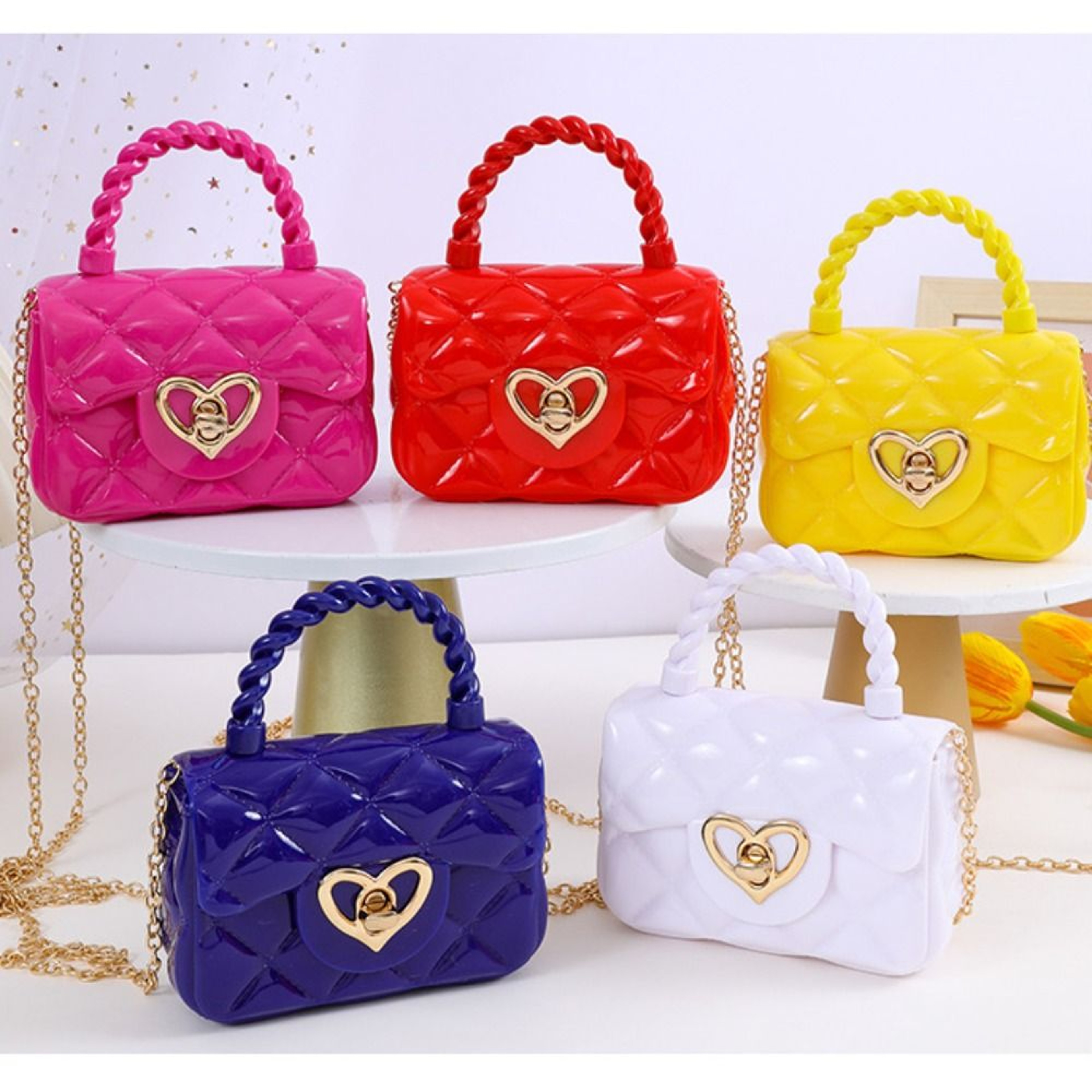 Heart Charm Mini Shoulder Bag for Women Cute PU Leather Purse Crossbody Satchel – view 4