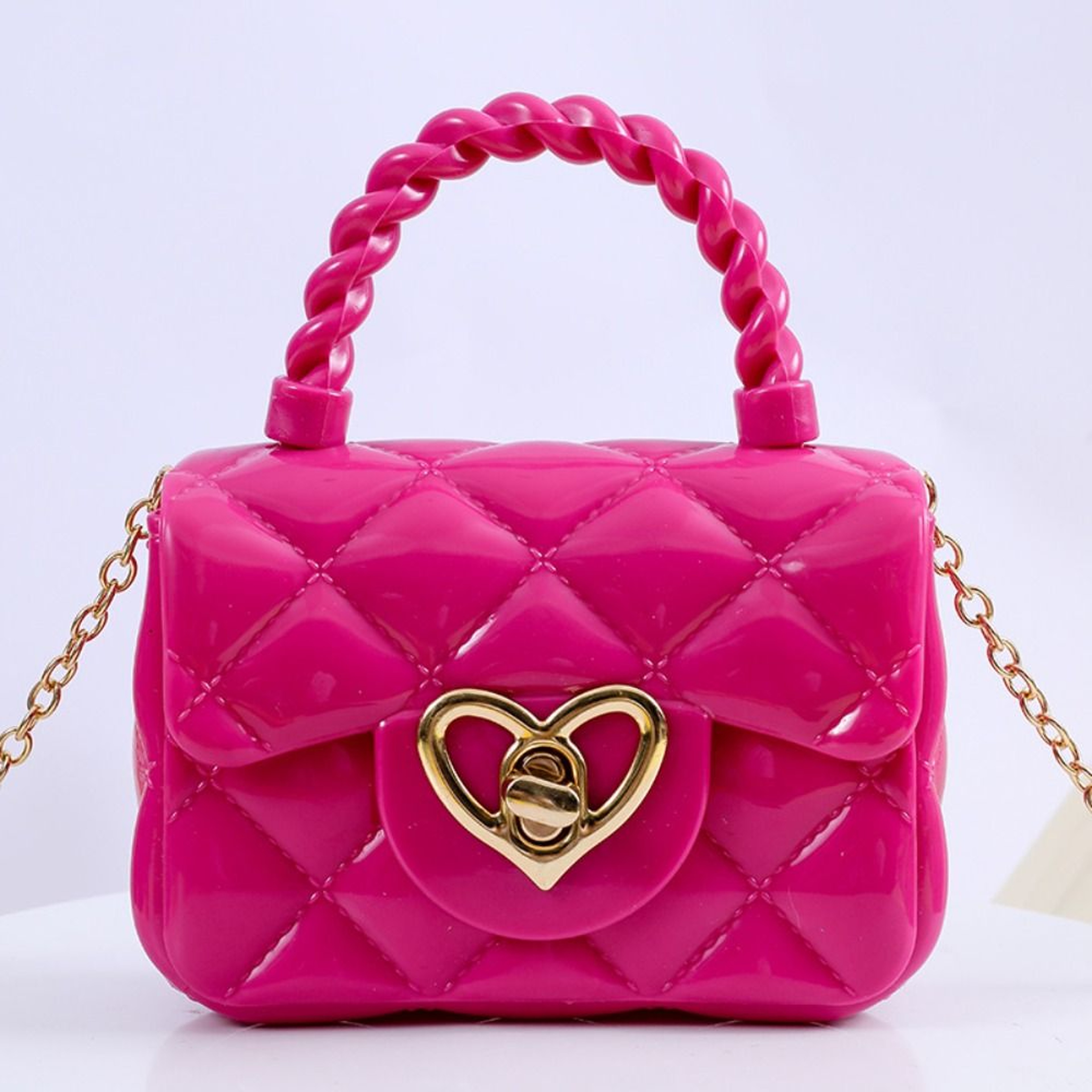 Heart Charm Mini Shoulder Bag for Women Cute PU Leather Purse Crossbody Satchel – view 12