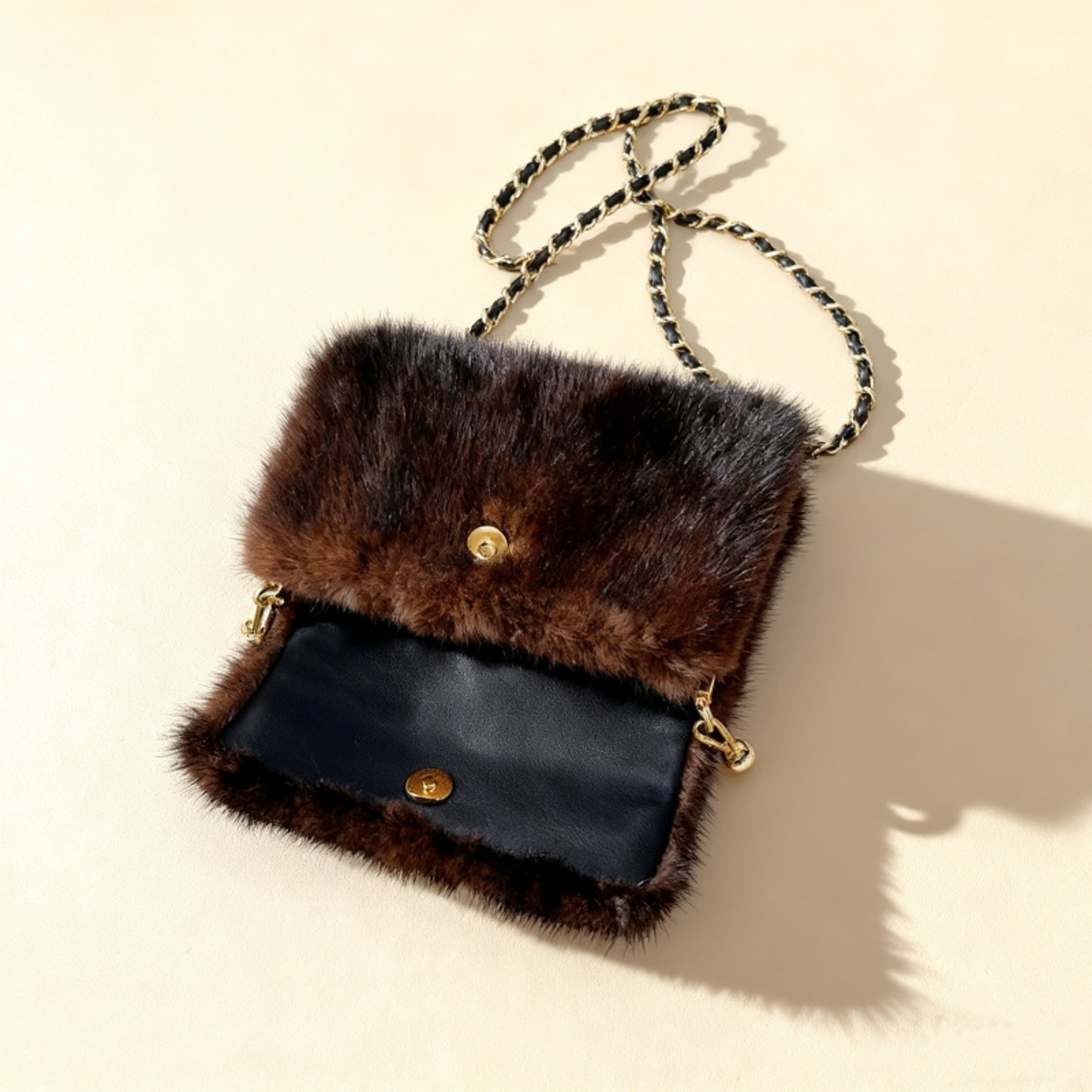 Luxe Faux Fur Handbag Designer Style Womens Shoulder Crossbody Bag 2