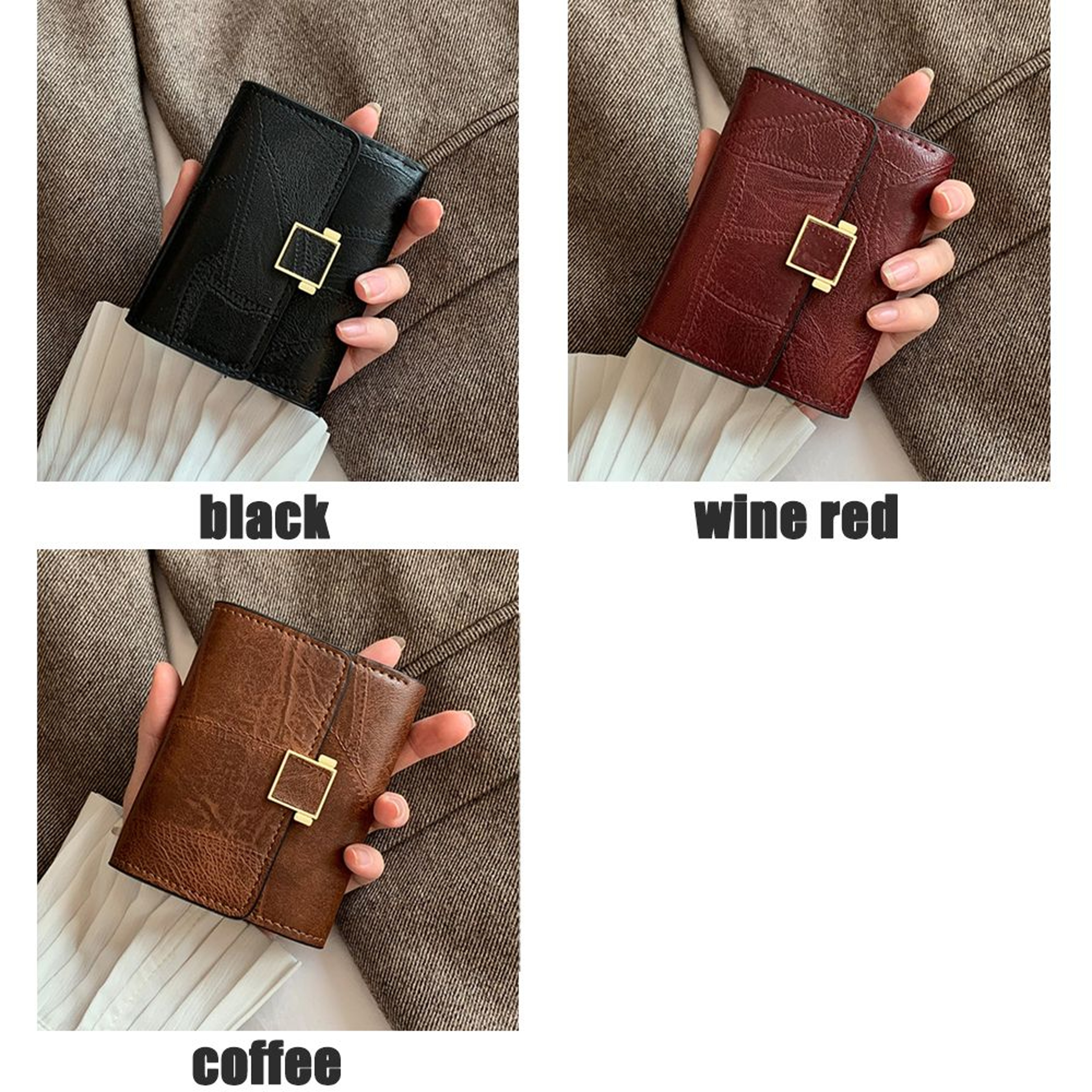 Vintage Leather Mini Wallet For Women With Multi Card Holder Coin Purse 4