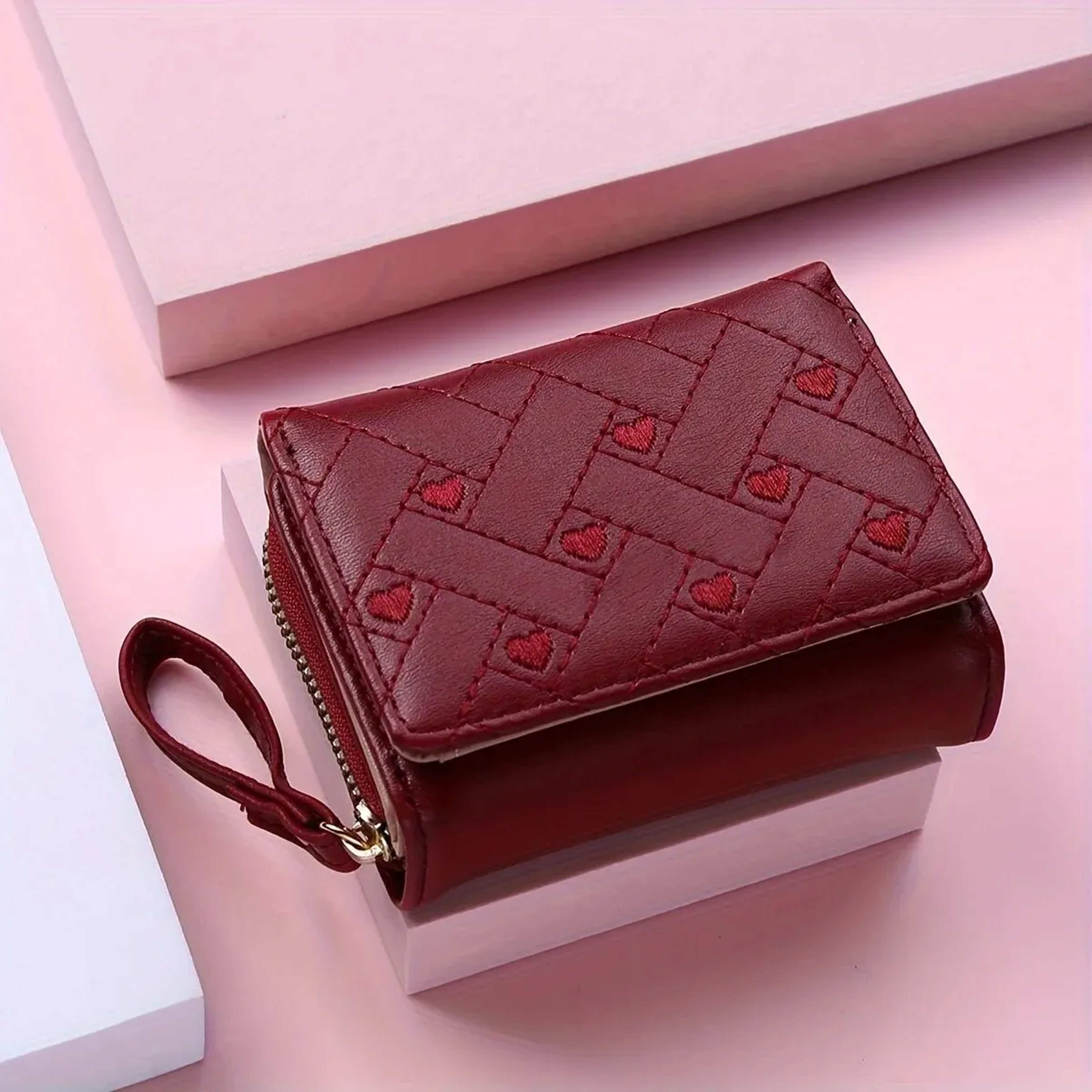 Embroidered Love Zipper Wallet For Women Large Capacity Card Holder 10