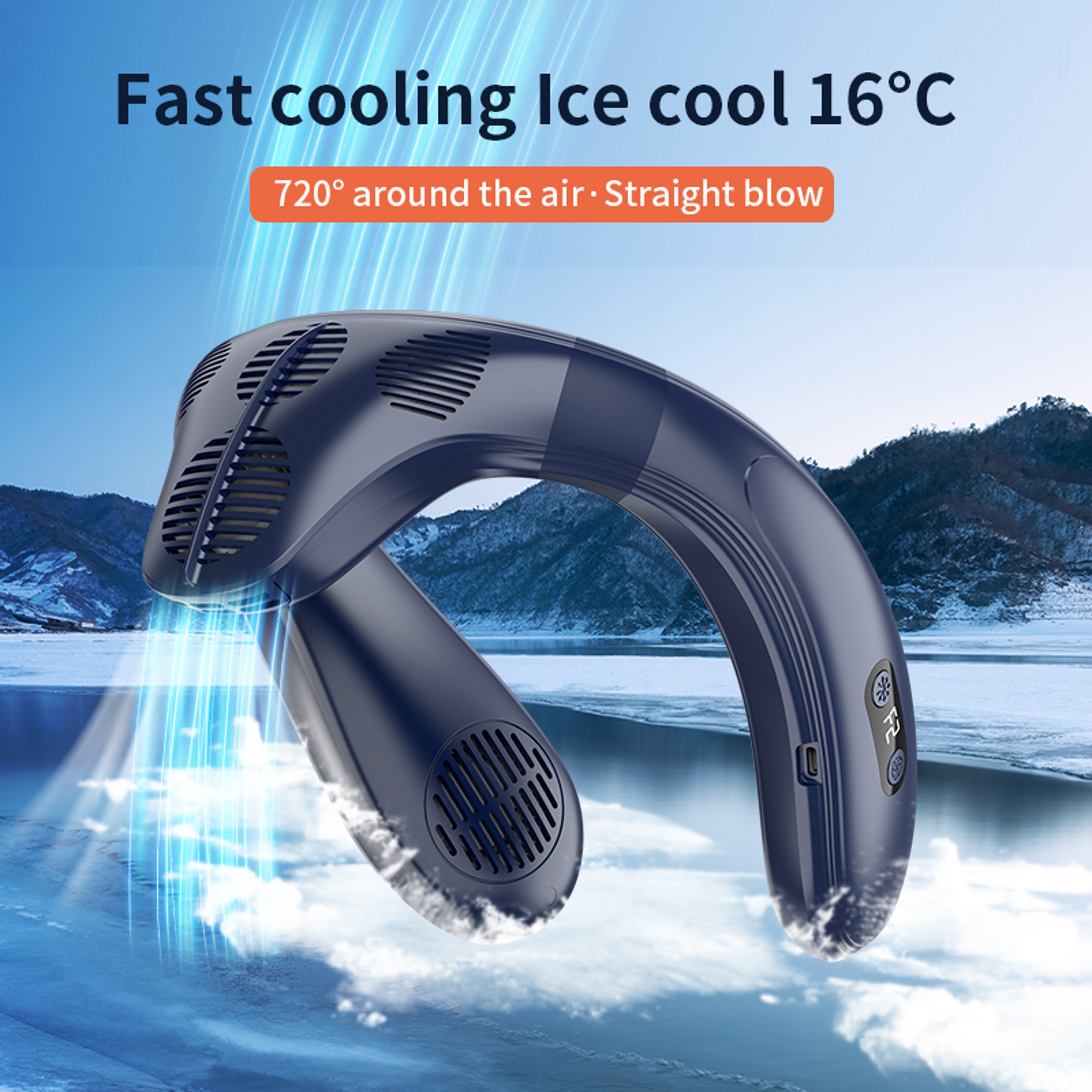 Rechargeable Neck Fan Portable Personal Cooling Fan Wearable Cooler 3