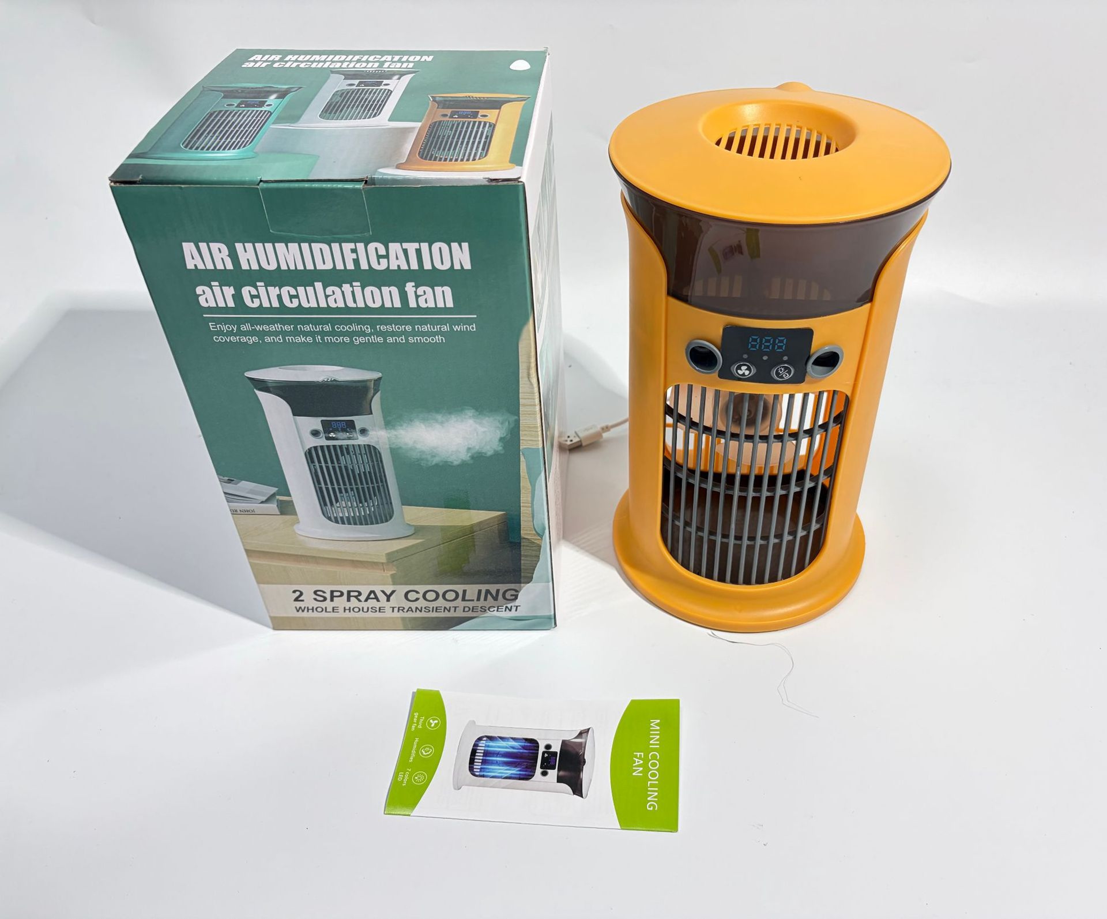 Portable USB Mini Air Conditioner Fan with Water Mist Humidifier and Night Light – view 9