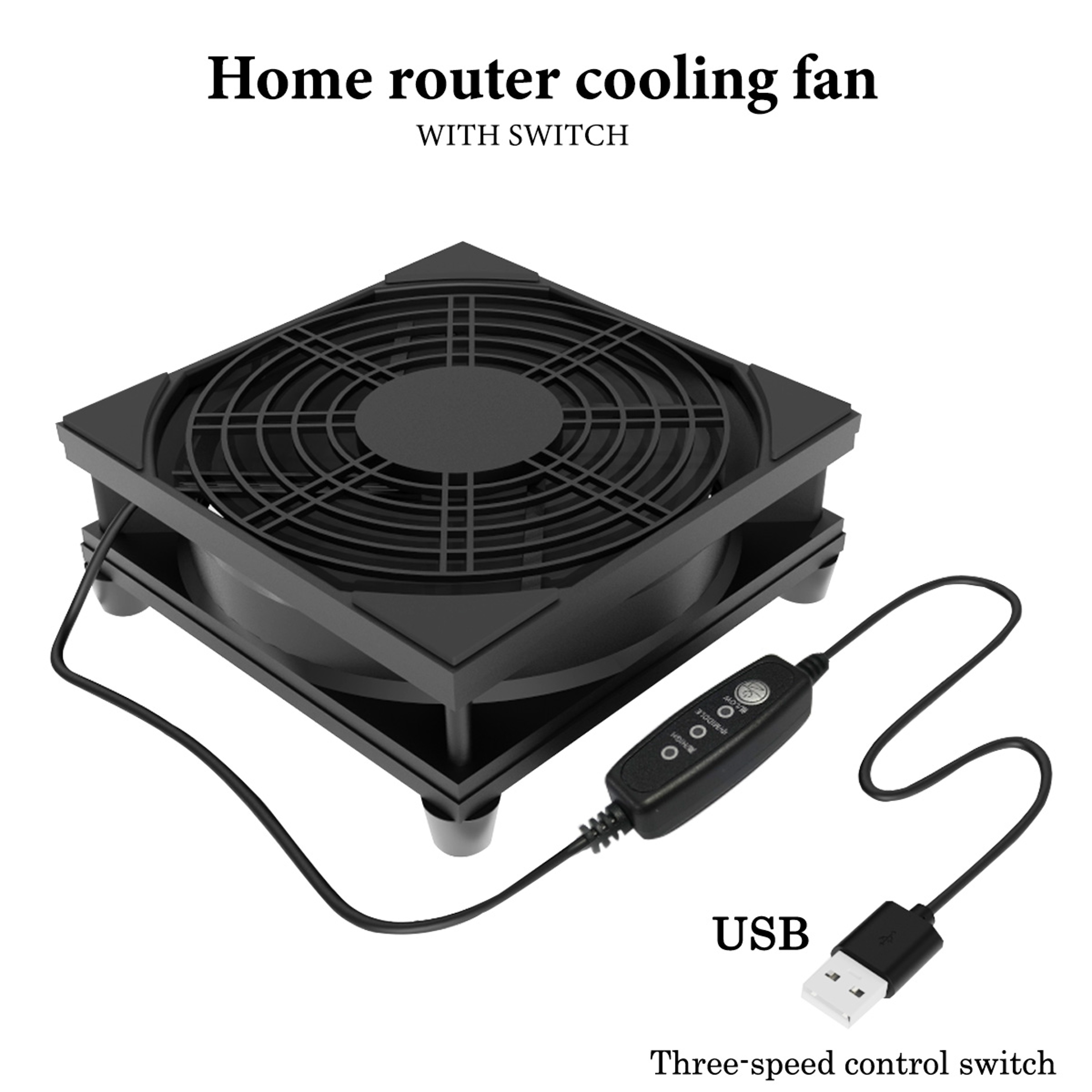 USB Cooling Fan With 3 Speed Control Silent 5V Adjustable Computer Fan 4