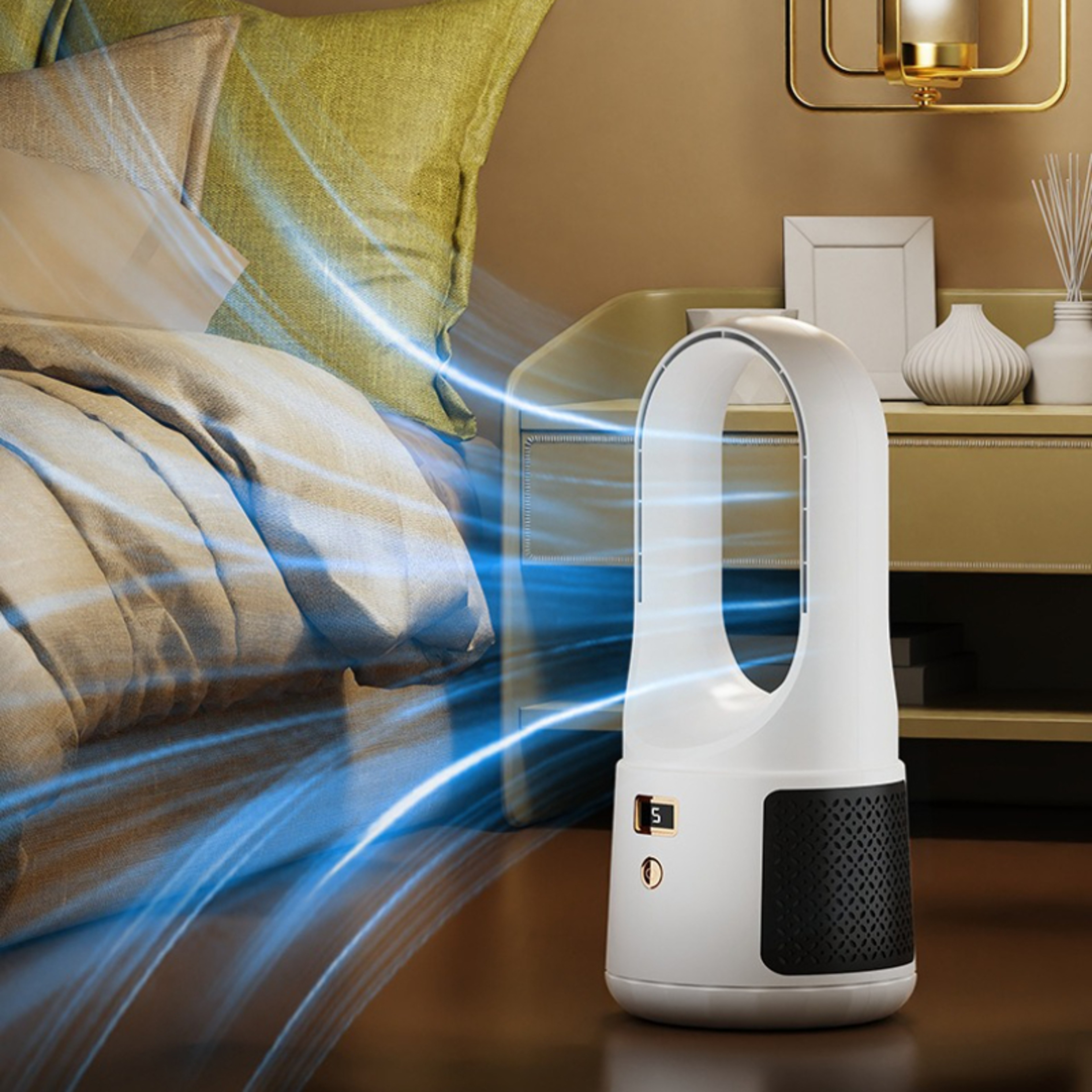 Cordless Mist Spray Tower Fan With Smart Humidifier Function And USB Rechargeable Cooling 3