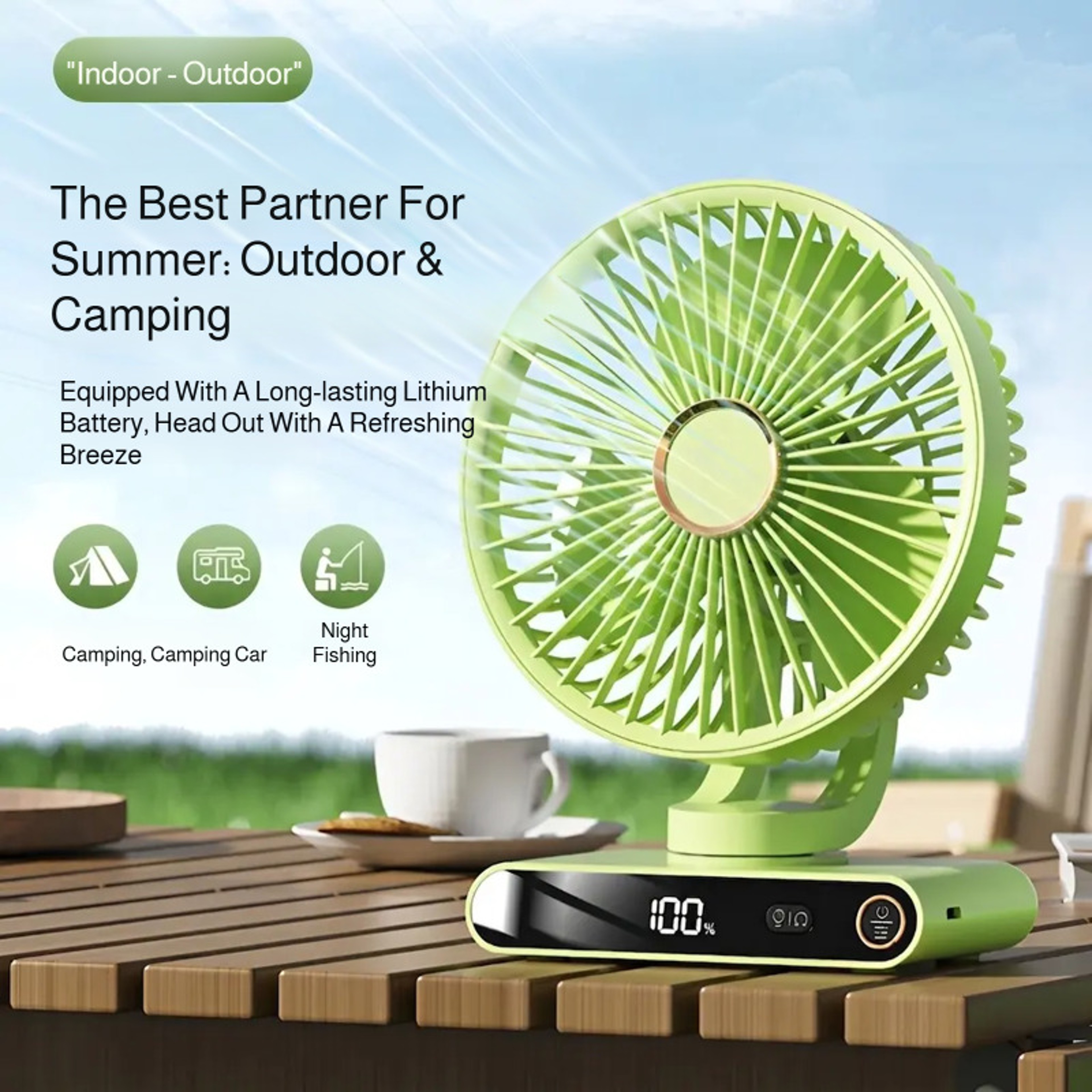 Digital Display Swing Clip Fan With Night Light Portable Cooling Fan 3