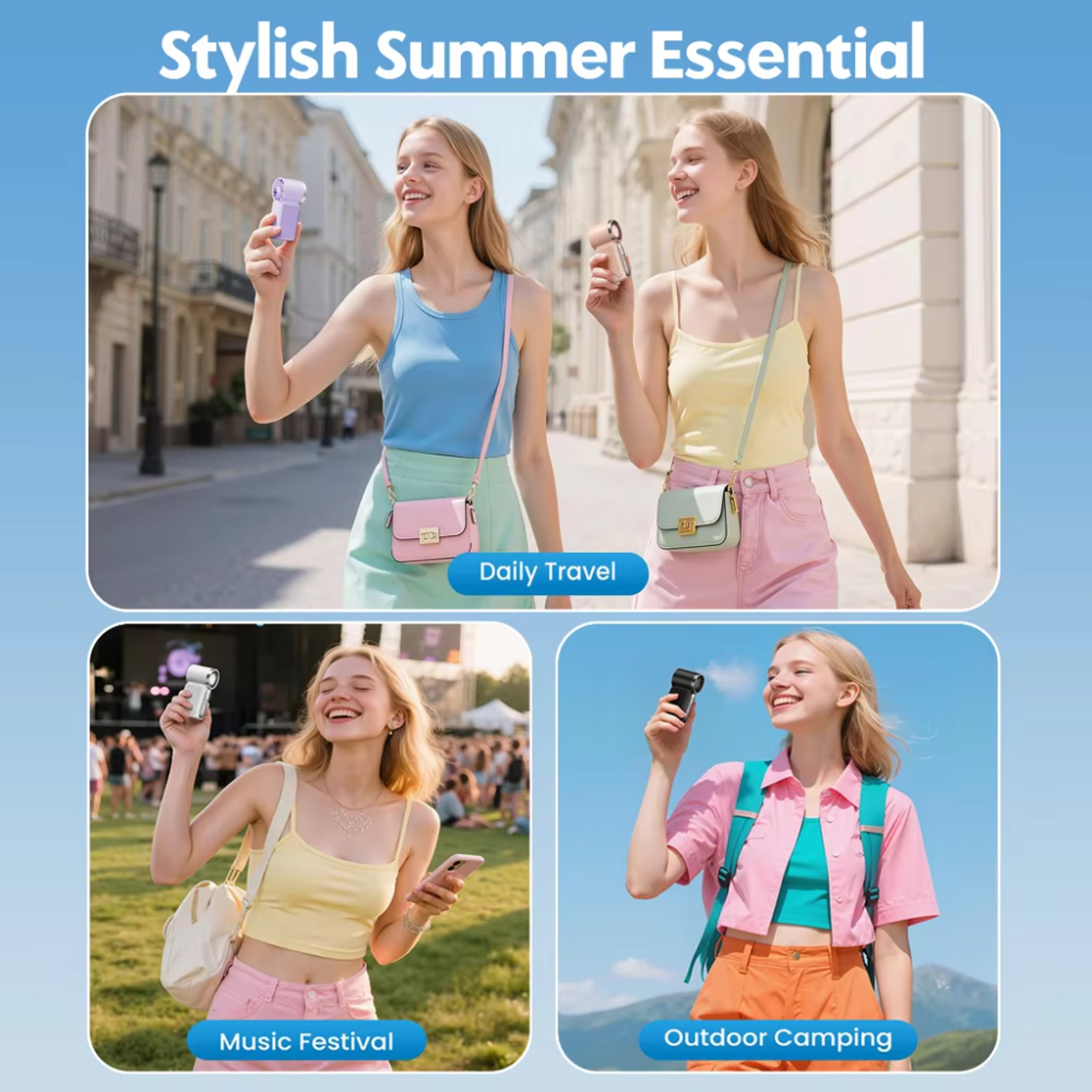 Mini Handheld Fan Portable Turbo Cooling Fan 4