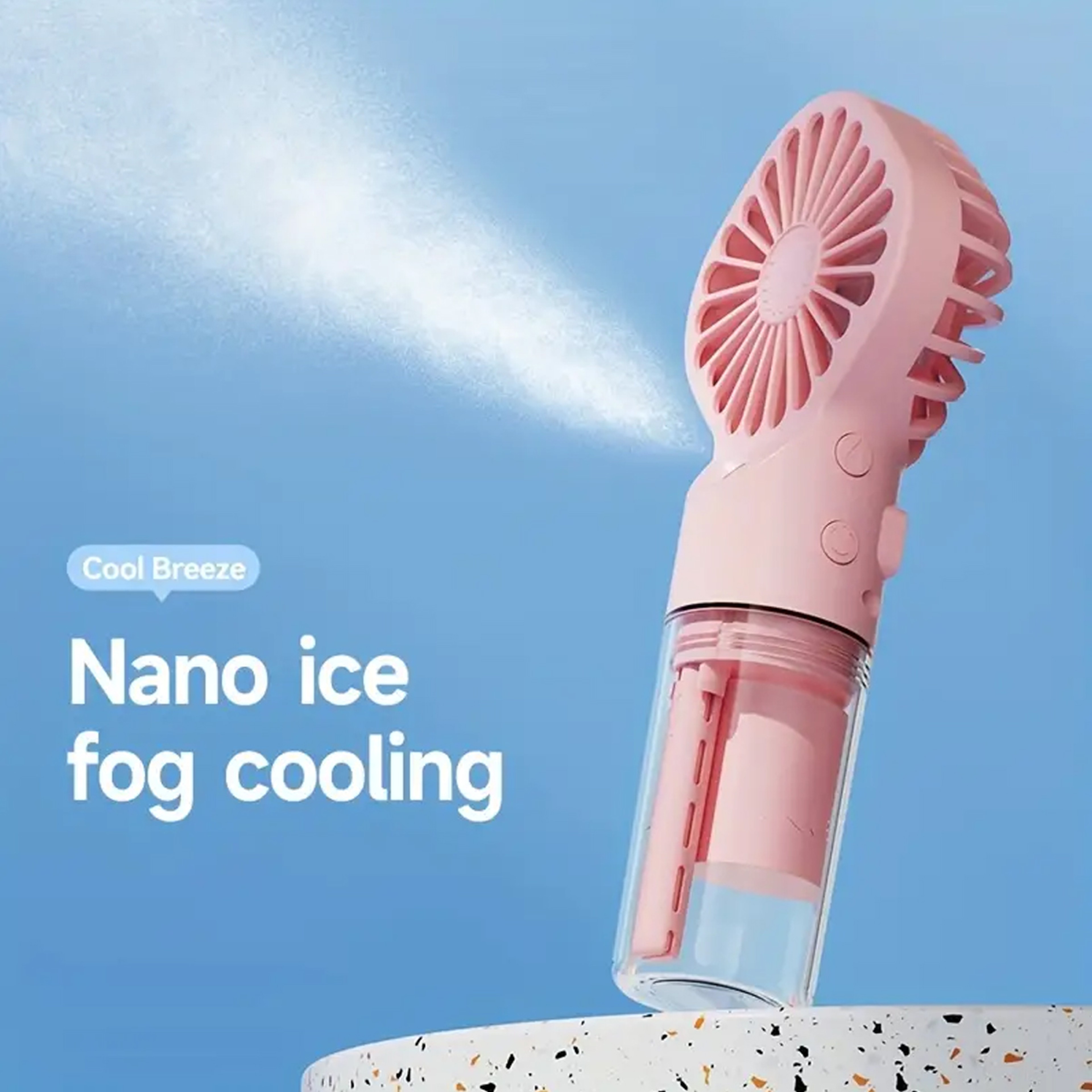 Handheld Mini Fan Portable Mist Cooler Rechargeable USB Fan With Cooling Spray Humidifier 4