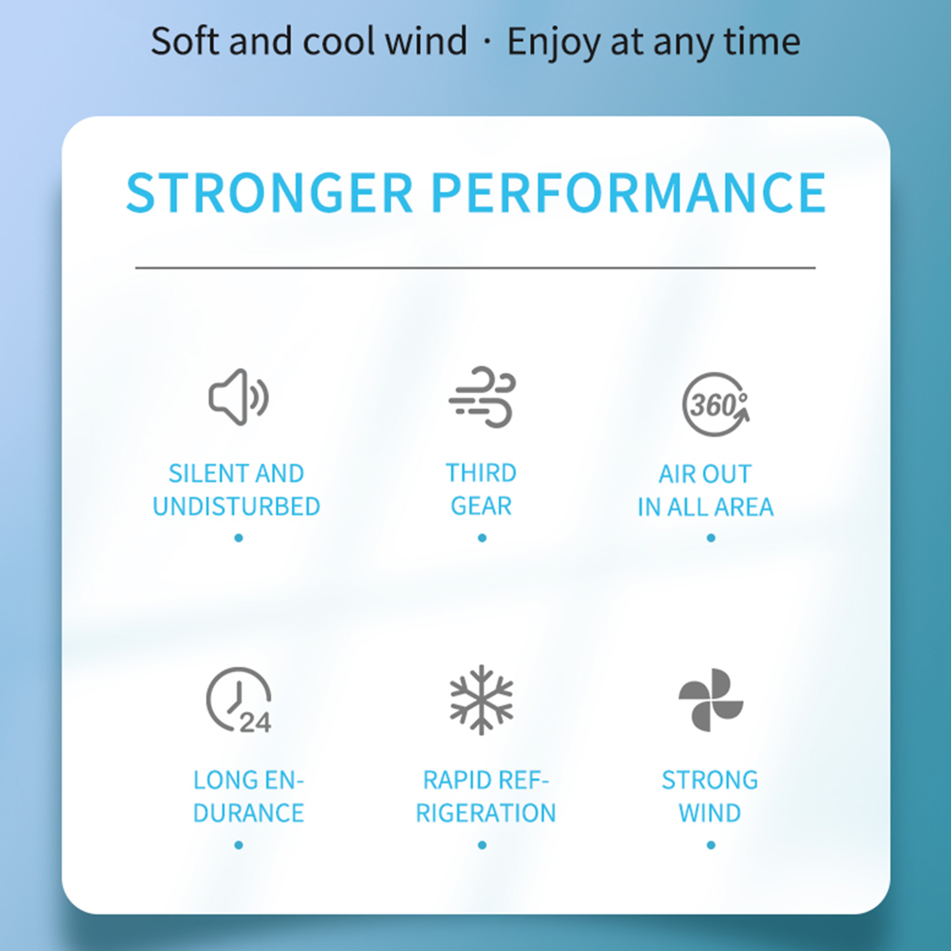 Portable Neck Fan Adjustable USB Rechargeable Hands Free Cooling Fan 6